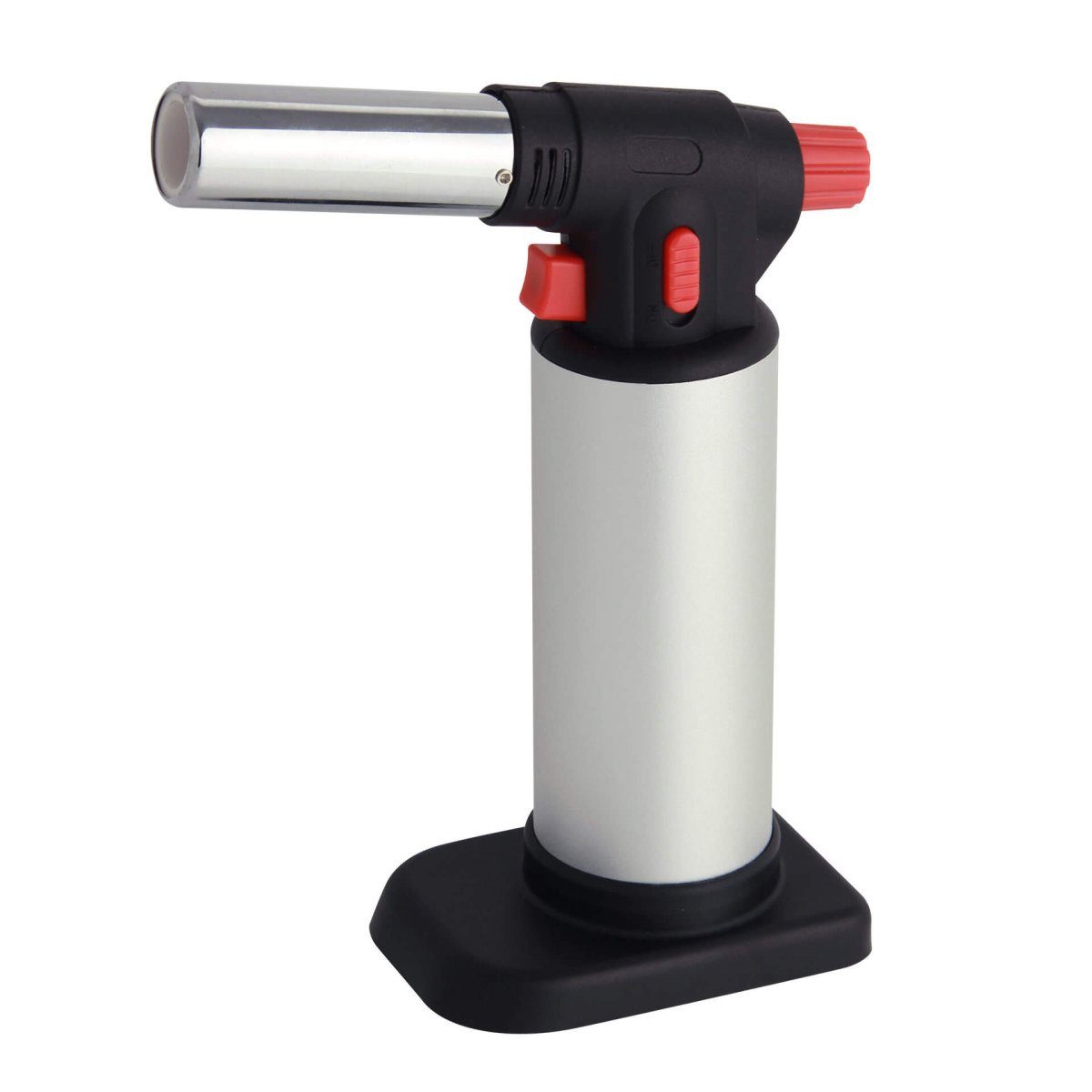 Flambierbrenner FMprofessional Küchengasbrenner unbefüllt 50ml, (Schwarz/Silber/Rot)