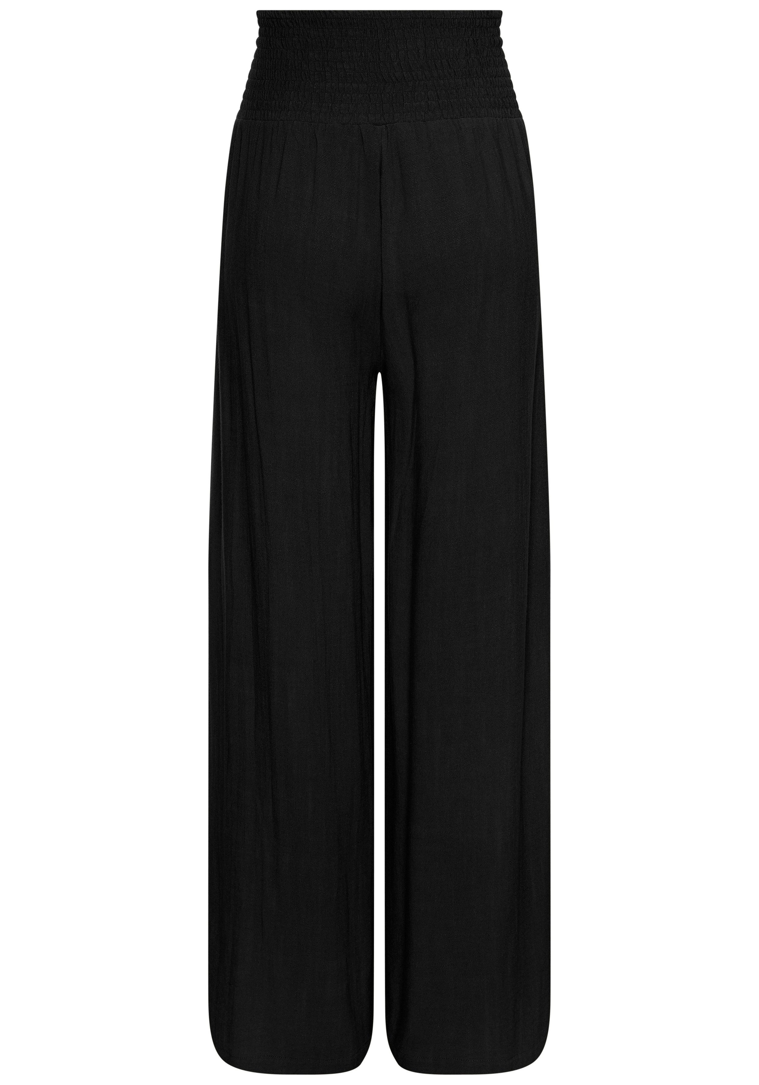 French Connection Leinenhose mit hohem Smokbund weite Palazzohose für den Sommer, lockere Schlupfhose, Strandhose – Bild 4 von 5