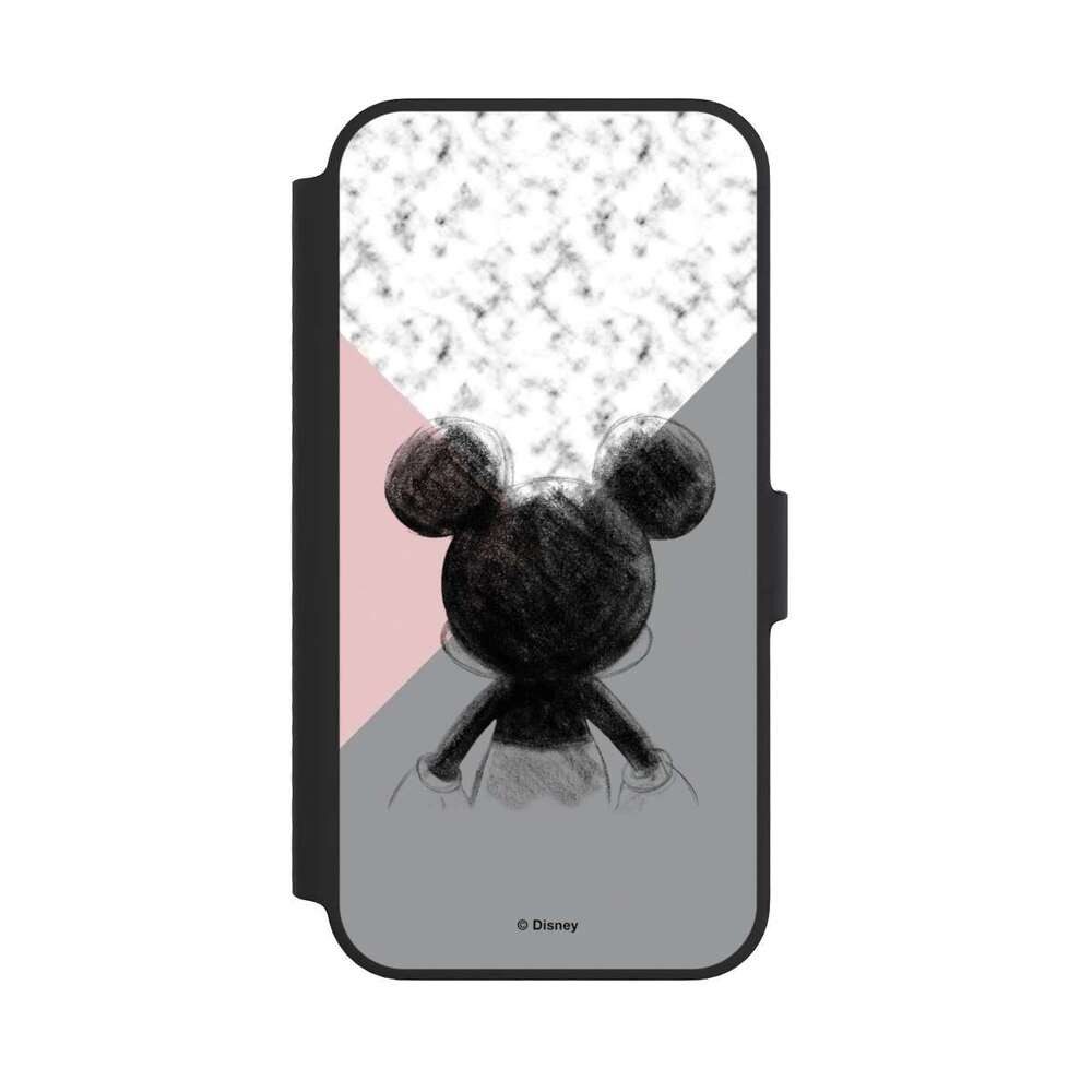 NIVOCASE Handyhülle Disney Marmor Mickey Mouse Mickey Mouse Scribble, Apple iPhone 14 Klapphülle Handyhülle aus Kunst Leder NIVOflip schwarz