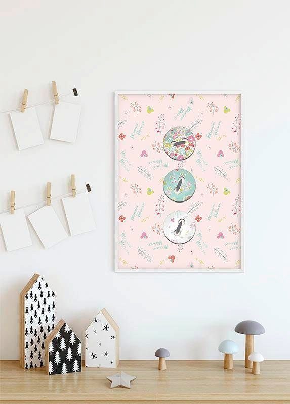 Minnie Poster (1 Buttons, Kinderzimmer, Disney Wohnzimmer Mouse St), Komar Schlafzimmer,