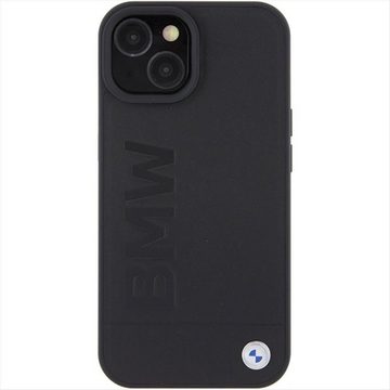 BMW Smartphone-Hülle BMW Apple iPhone 15 Plus Schutzhülle Case Leather Hot Stamp Schwarz