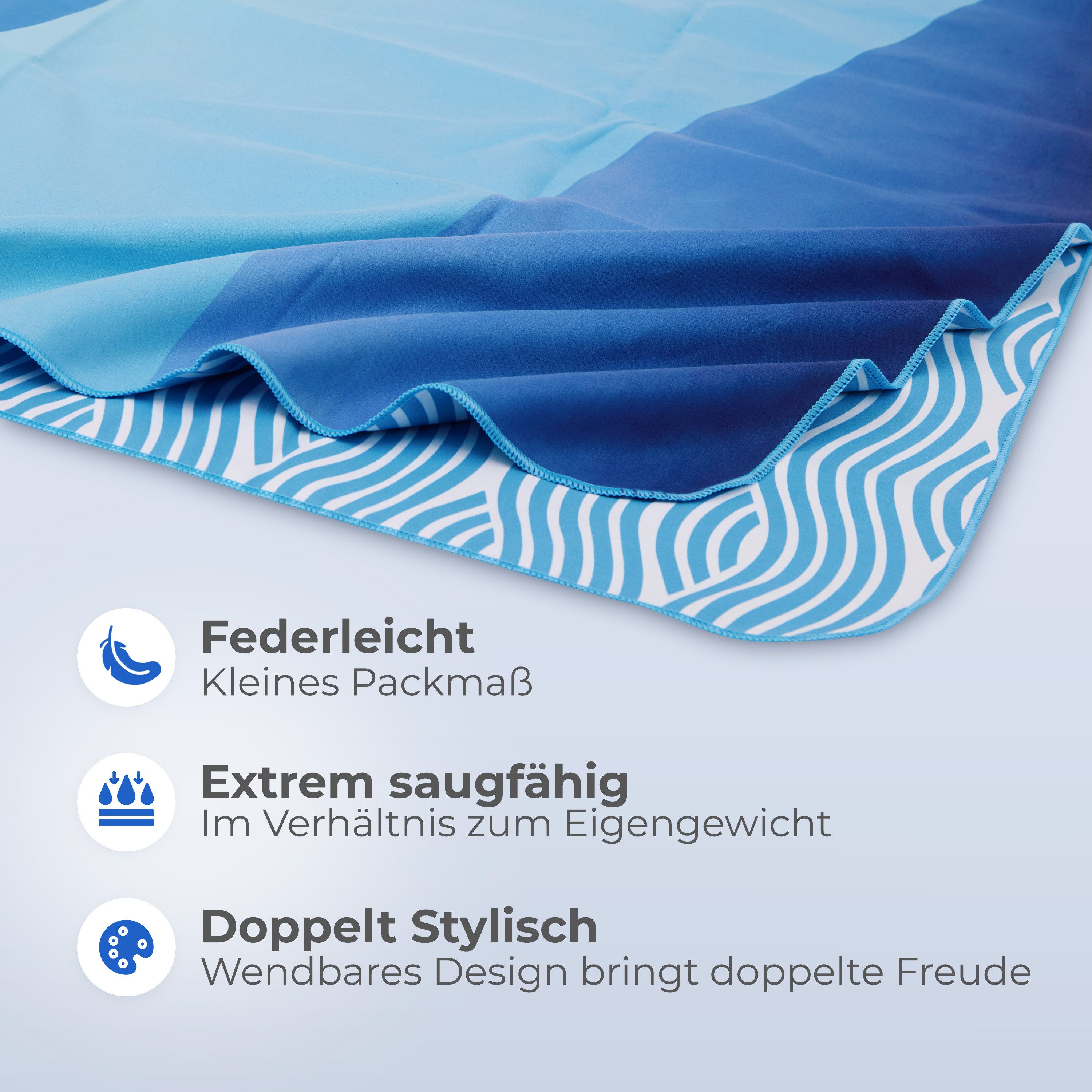 NirvanaShape Strandtuch Reise Handtuch Strandtuch XXL - Strandhandtuch, Mikrofaser Badetuch – Bild 3 von 5