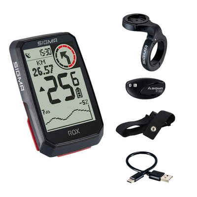 SIGMA SPORT Fahrradcomputer Rox 4.0 HR Set GPS Bike Computer Navi Fahrradtacho Komoot