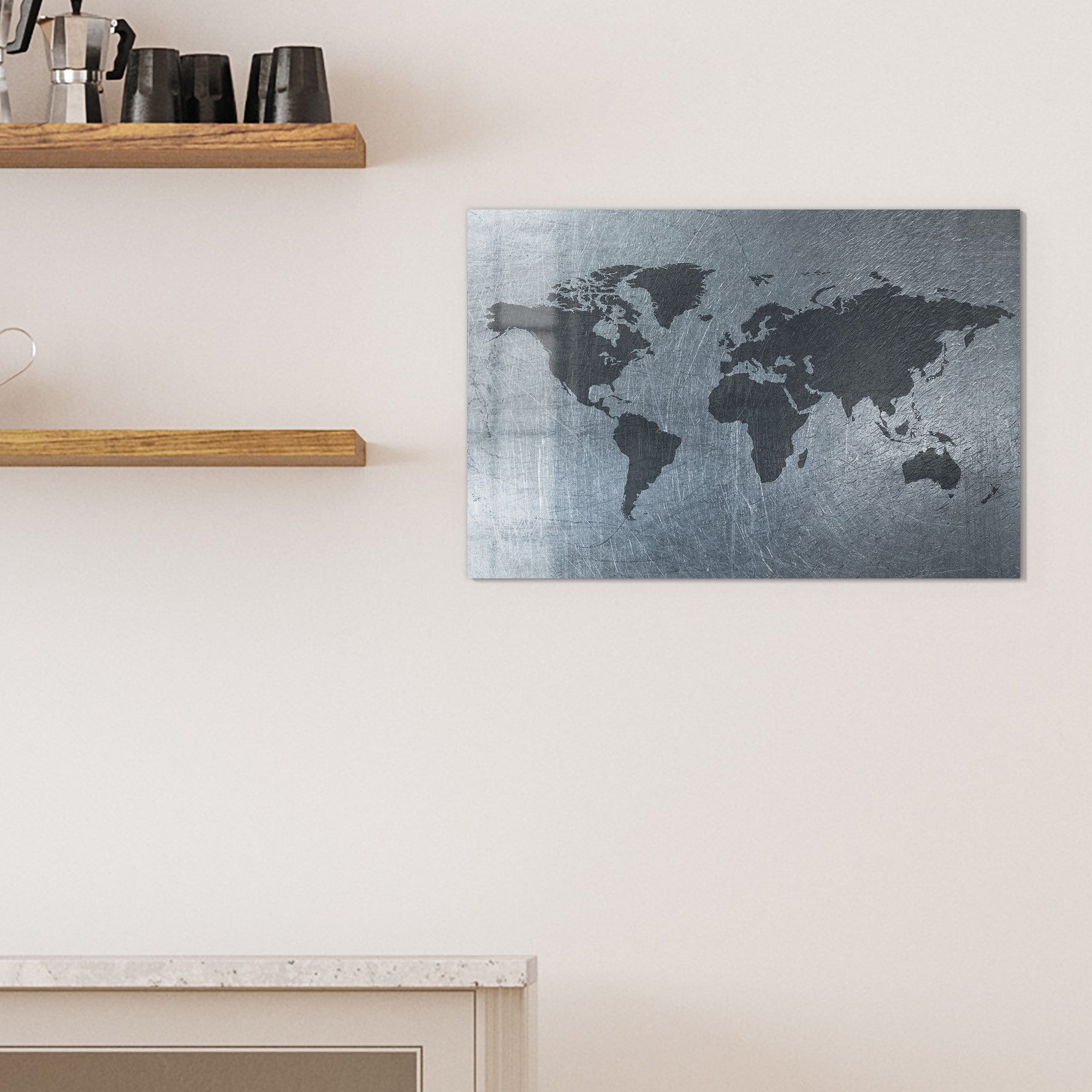 DEQORI Magnettafel 'Geschmiedete Welt', Whiteboard Pinnwand beschreibbar