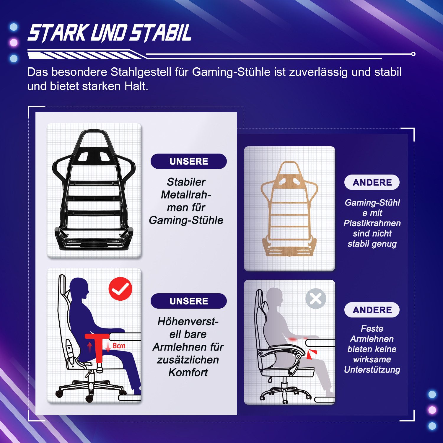 Adormii Gaming-Stuhl Gaming Stuhl ergonomisch Gaming günstig online kaufen