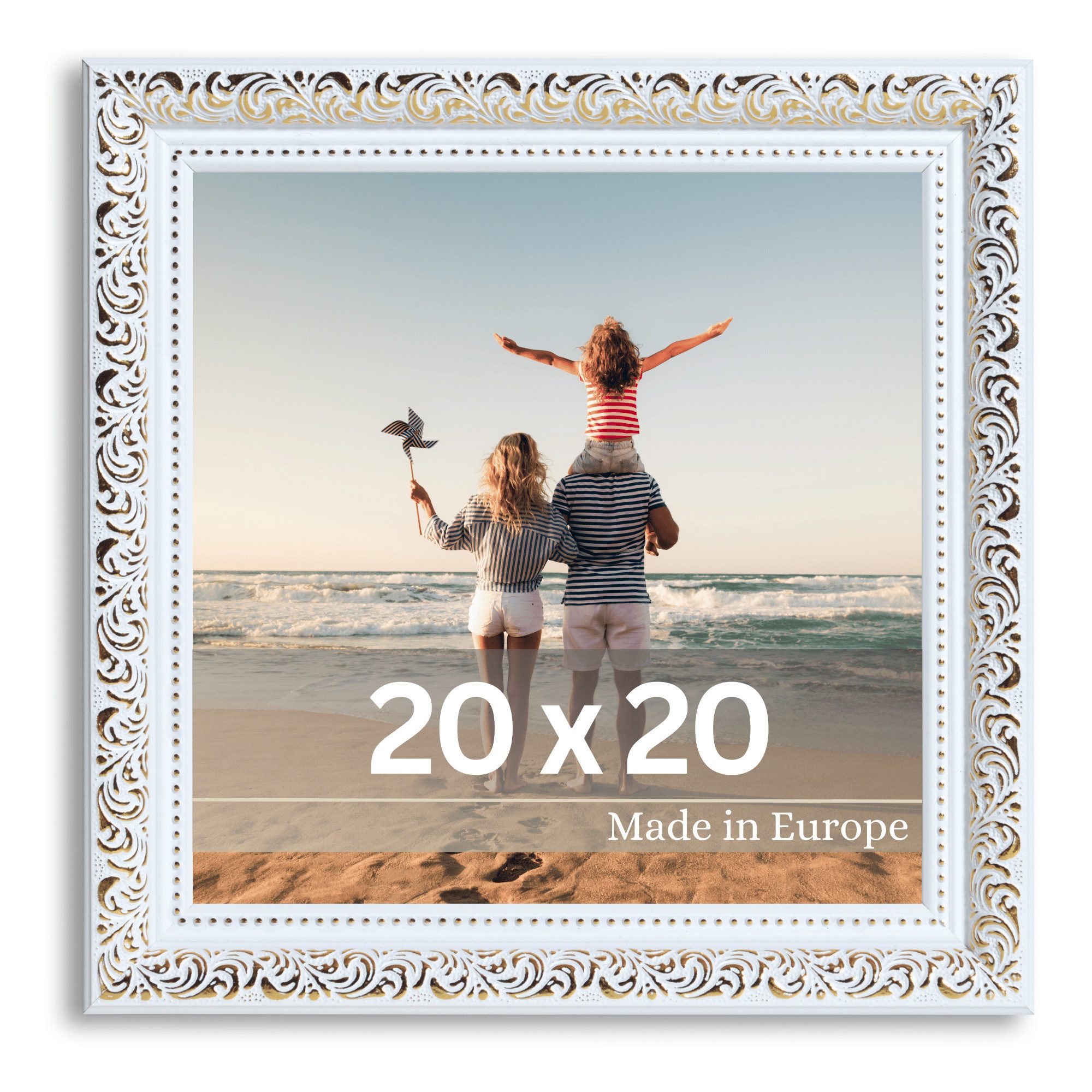 Victor (Zenith) Bilderrahmen Rubens, Bilderrahmen 20x20 cm Weiß Gold, Bilde günstig online kaufen