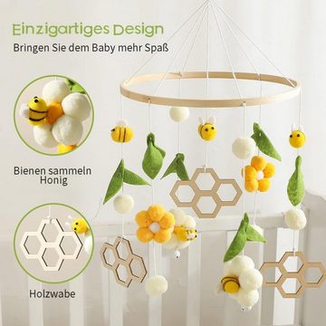 yozhiqu Mobile Bienen-Blumen-Bettglocke, Wagen-Bett-Spielzeug, Rassel für Neugeborene, hängendes, beruhigendes Windspiel