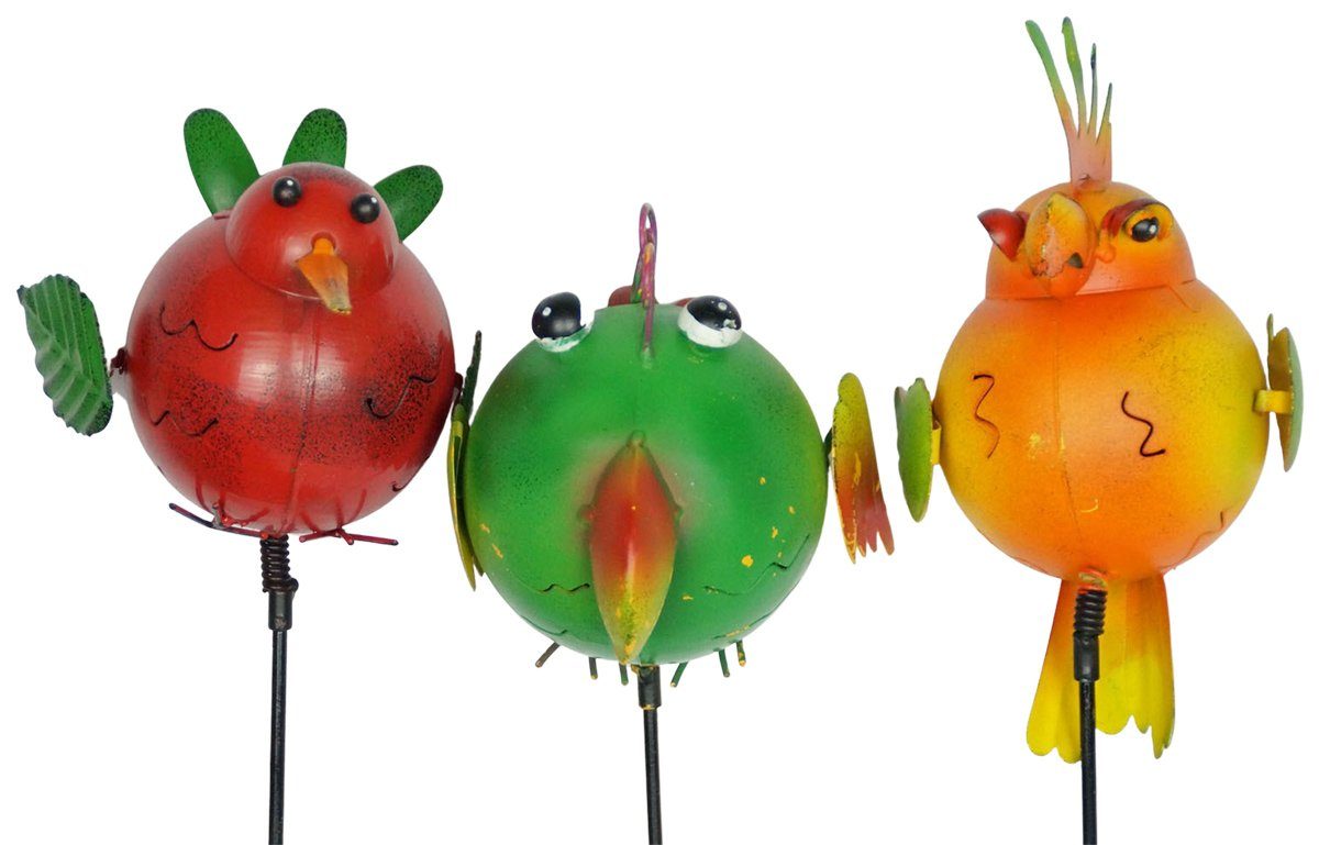 Denk Gartenstecker 3er Set bunte Gartenstecker fliegende Tiere (3-St)