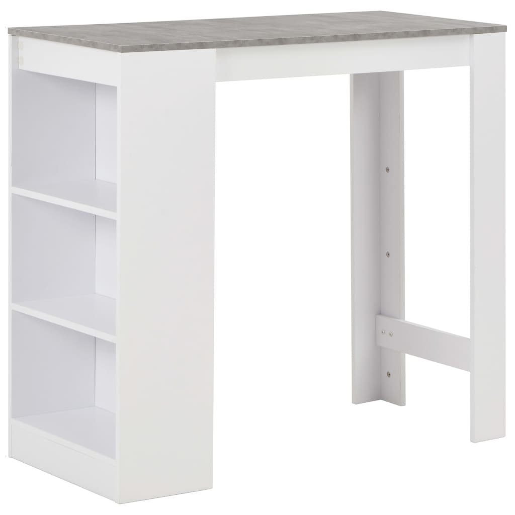 furnicato Bartisch mit Regal Weiß 110x50x103 cm (1-St)
