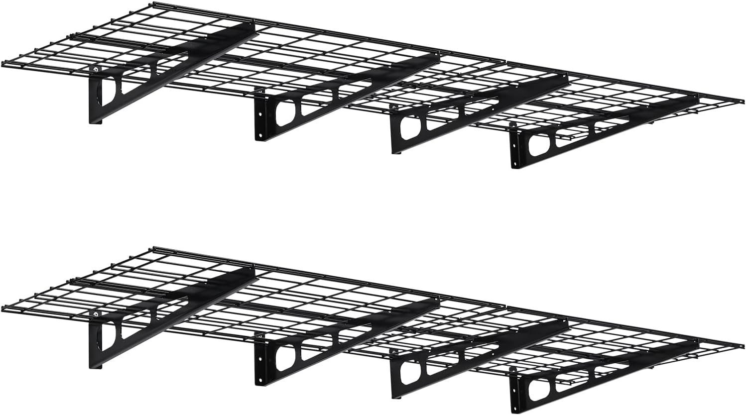 GarveeMore Schwerlastregal Garagen 2er-Pack,183x61cm,Tragkraft 181 kg, Wandregal für die Garage,Werkstatt und Schuppen -Montageset