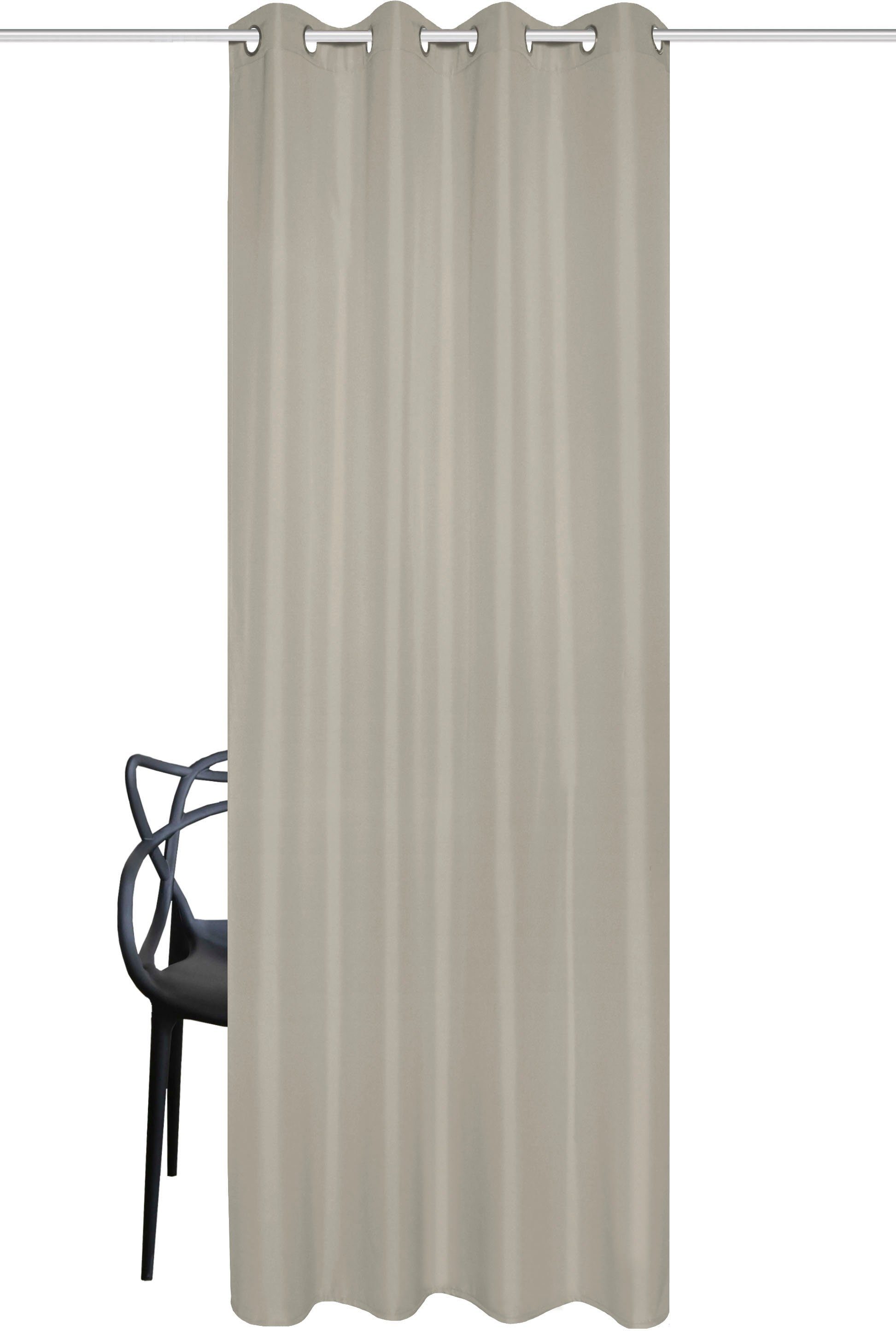 Home Basics Vorhang ATLANTIK (1 St), Ösen, blickdicht, Ösenschal Uni ATLANTIK