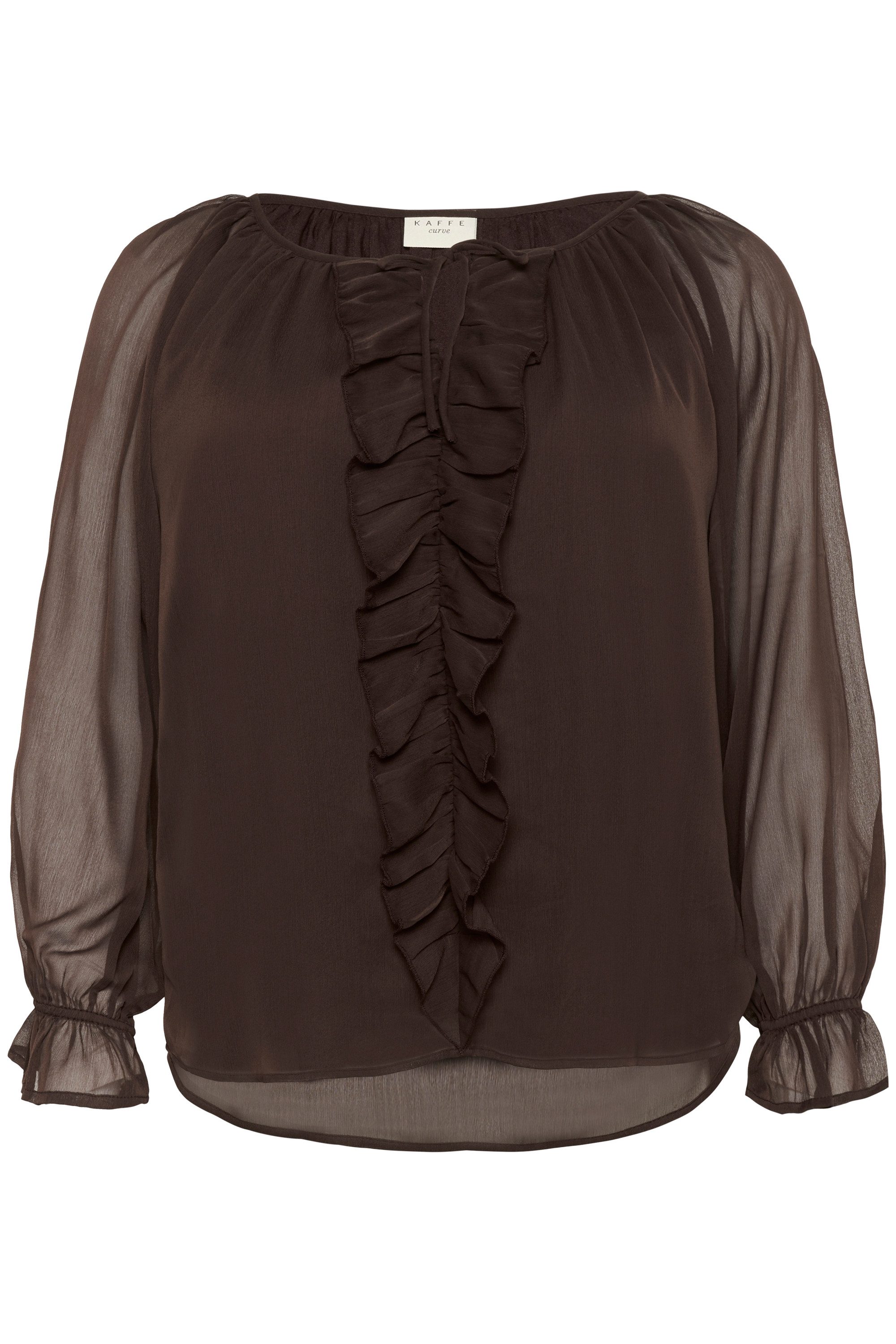 KAFFE Curve Langarmbluse Langarm-Bluse KCmilanna Große günstig online kaufen