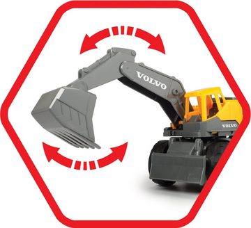 Dickie Toys Spielzeug-Helm Volvo Construction Playset, mit Schaufel/Rechen und 2 Baustellen-Fahrzeugen