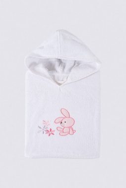 Ecocotton Badeponcho Baby Poncho Set HAPPY ANIMALS aus 100% Bio Baumwolle (4-teilig), Baumwolle (Bio- GOTS-zertifiziert), Kapuze, Lätzchen mit Druckknopf, Poncho zum Überziehen, mit Kapuze