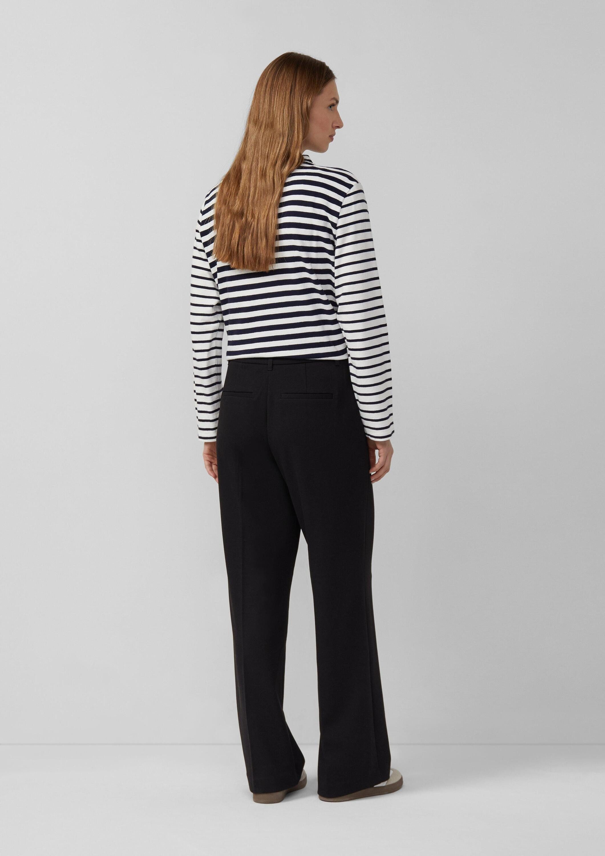 s.Oliver Chinos Hose Strukturierte Wide-Leg-Hose mit hohem Bund