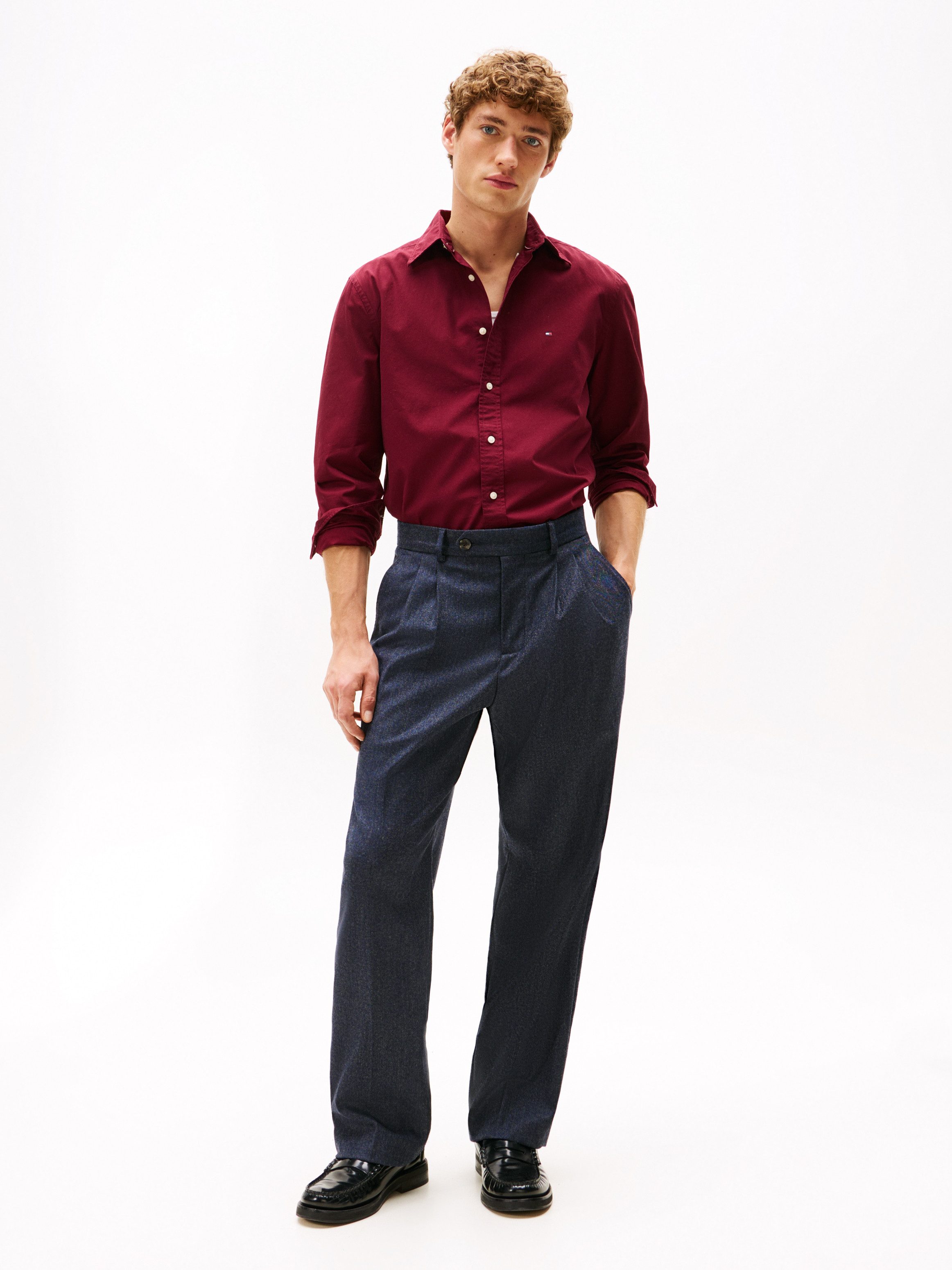 Tommy Hilfiger Businesshemd FLEX POPLIN SOLID Regular Fit Flex Cotton