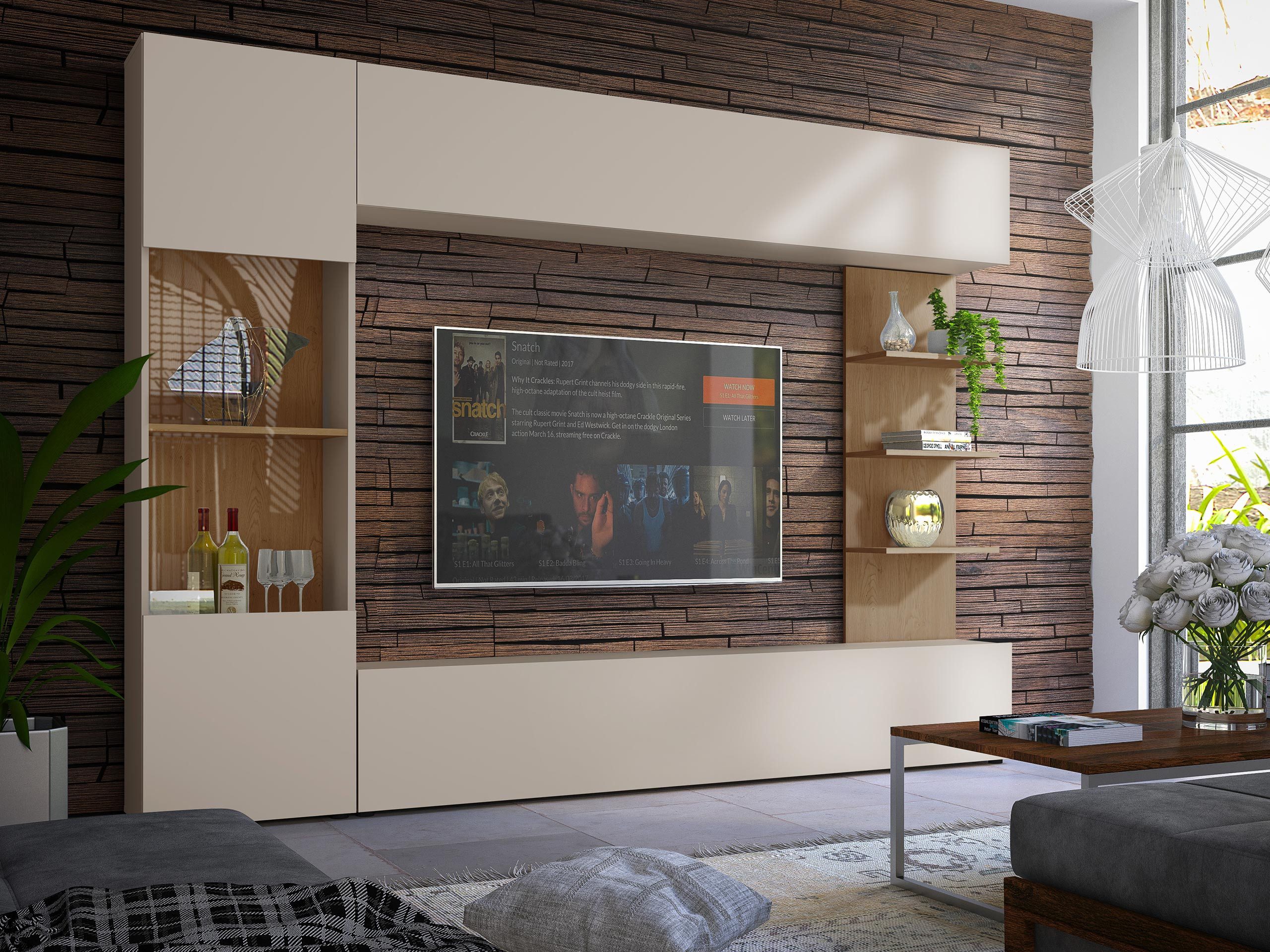 MIRJAN24 Wohnwand Lazando, (Komplett-Set, Hängeschrank, Vitrine, günstig online kaufen