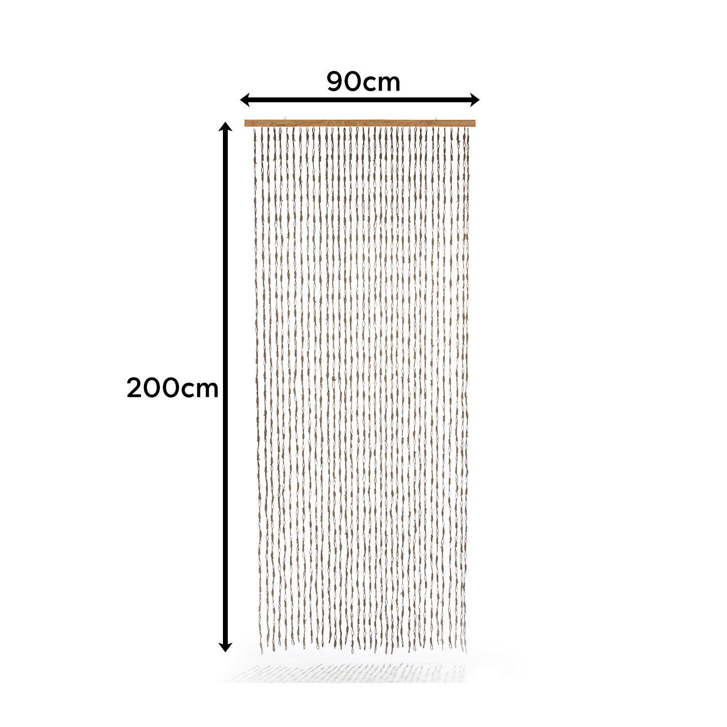 Türvorhang Vorhang Papiervorhang grau 90x200 Kobolo, St) - Papier, (1 cm Ösen LOOP - 