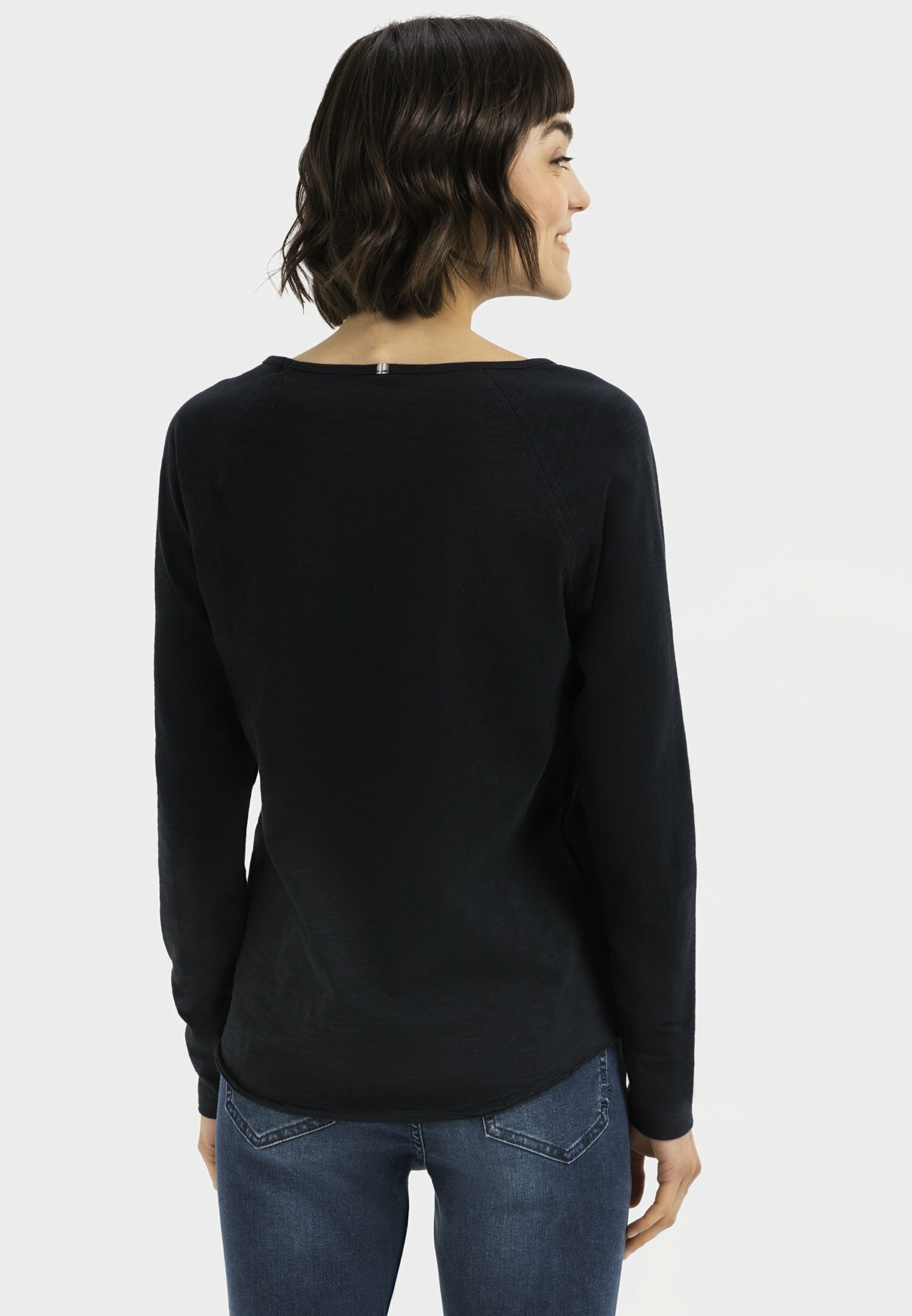 camel active Langarmshirt aus reiner Baumwolle Langarm Rundhals günstig online kaufen