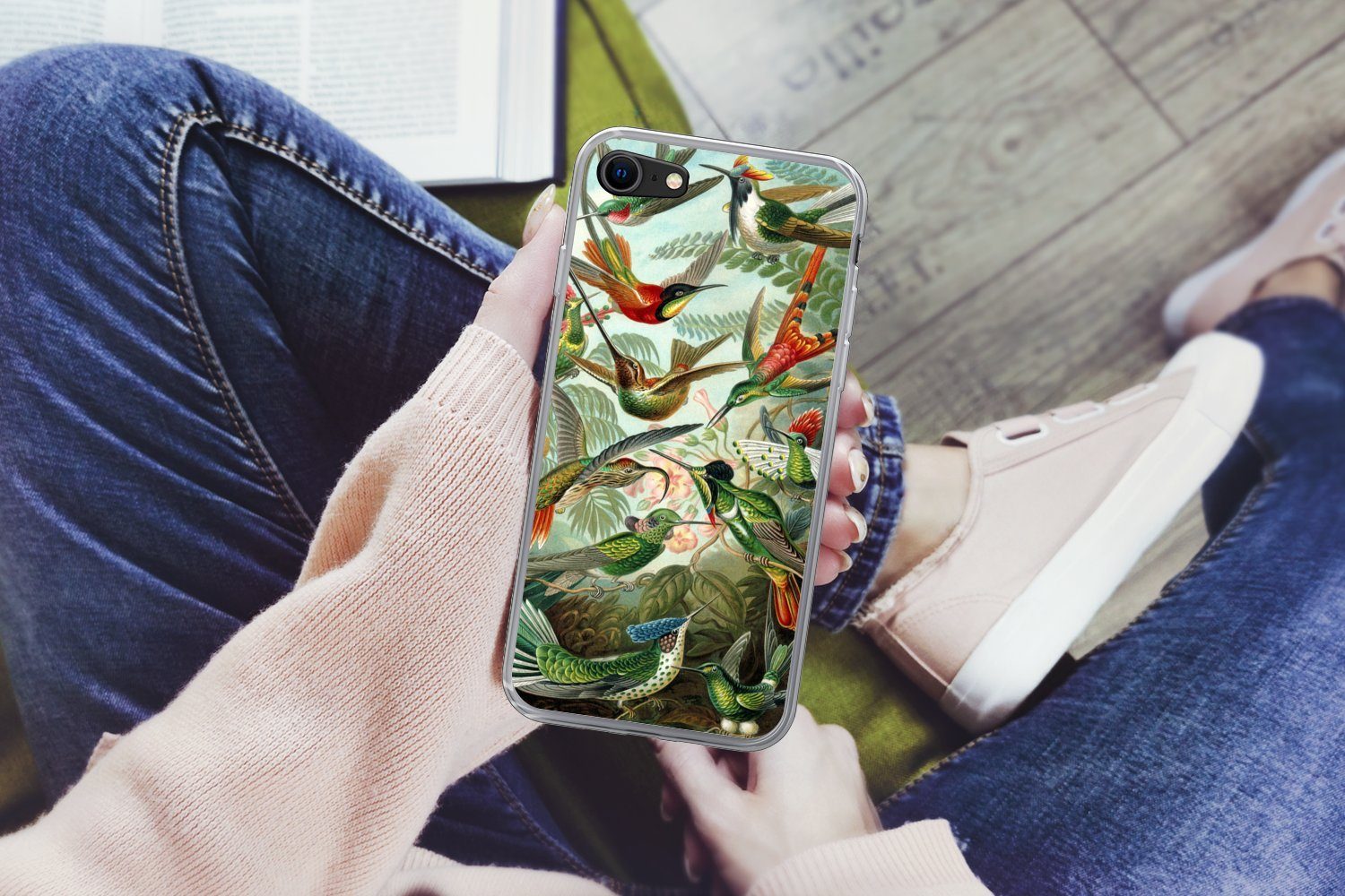 MuchoWow Handyhülle für Apple iPhone 7 Trochilidae - Alte Meister - Kunst, Smartphone-Bumper, Print, Handy Schutzhülle Dünn