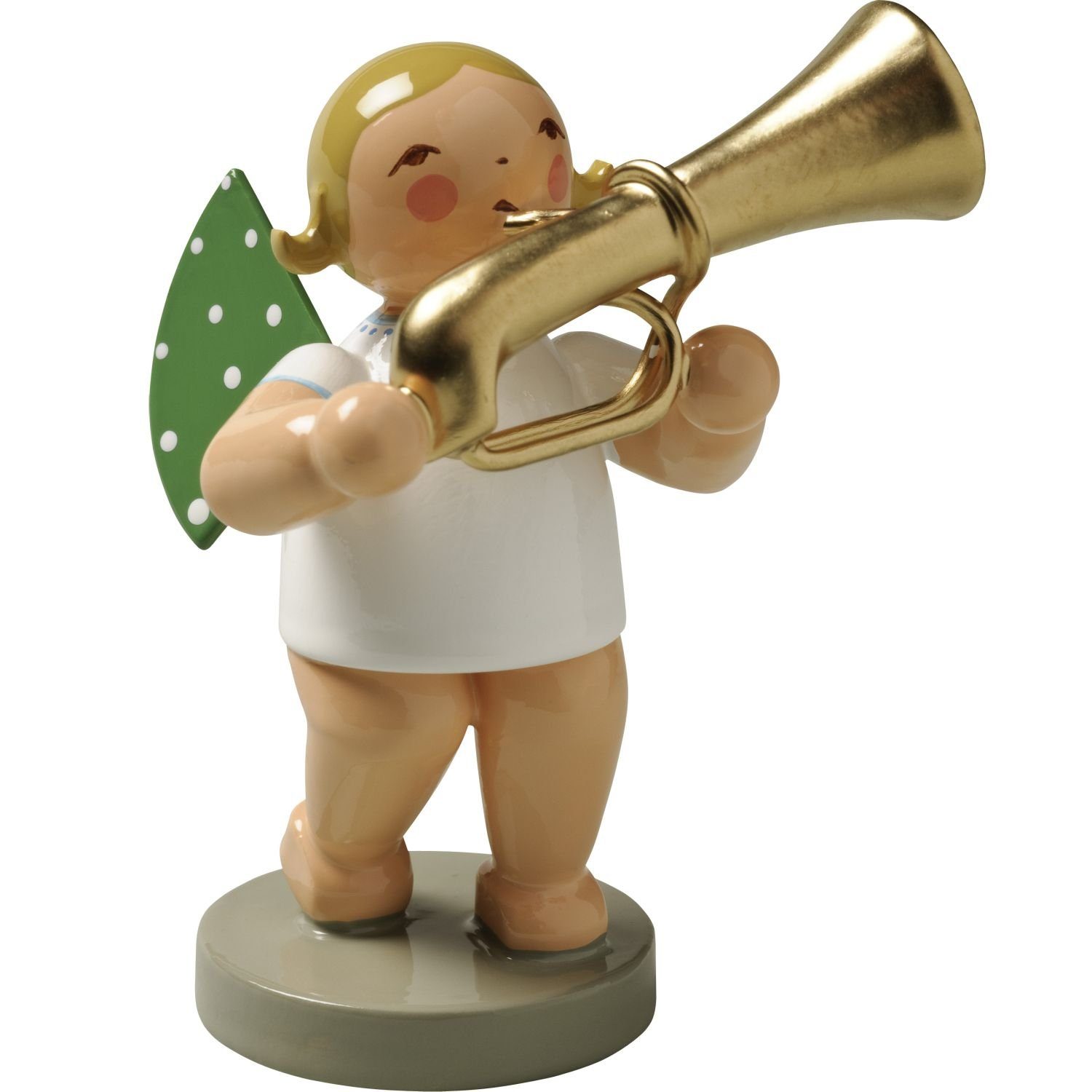 Wendt & Kühn Weihnachtsfigur Engel mit Basstrompete 650/28, Haarfarbe zufällig blond oder braunhaarig