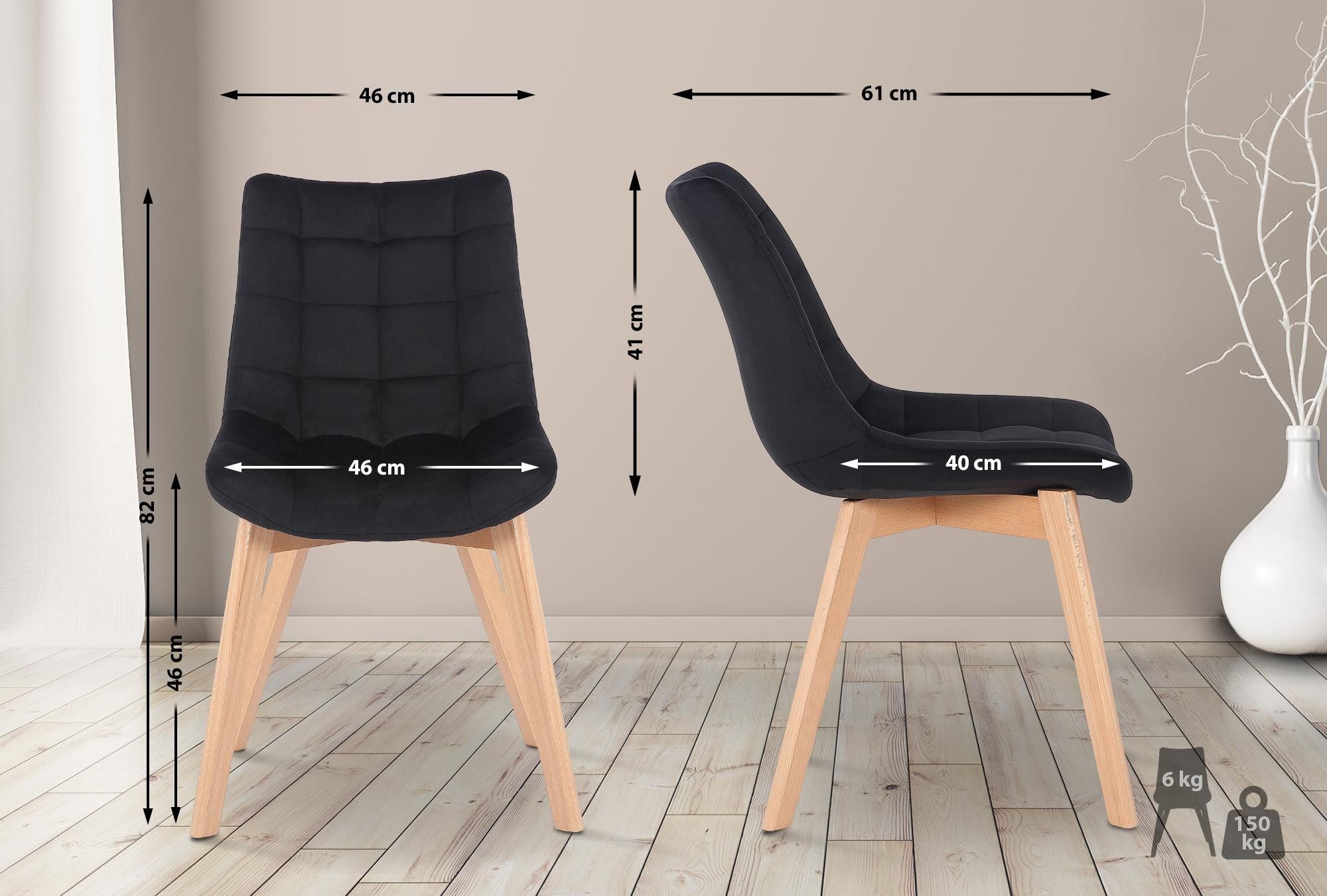 CLP Esszimmerstuhl Passaic Samt (2er Set), günstig online kaufen