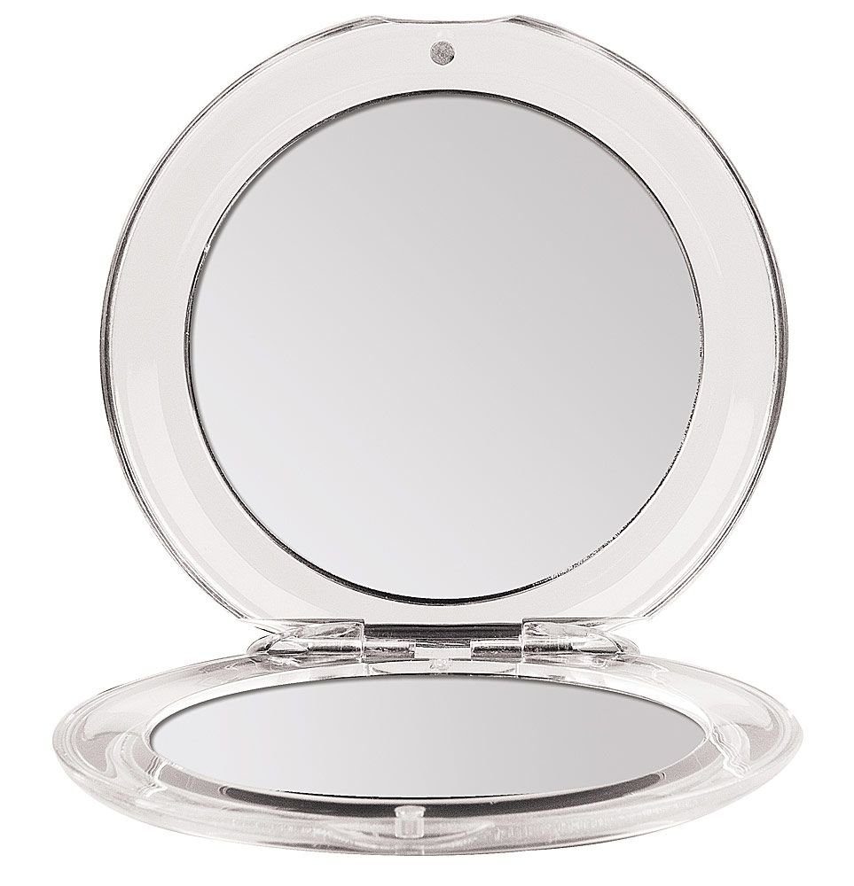 Kosmetex Spiegel Klappbarer Runder Doppel Taschen-Spiegel Kosmetex Ø 8.5 cm mit 3-fach Vergrößerung, Acryl, Kunststof