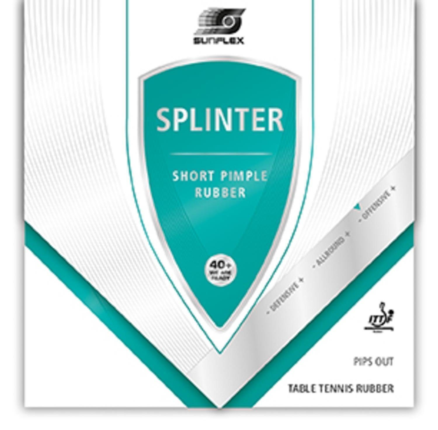 Tischtennisschläger Splinter Tischtennis-Belag, 2,0mm Schwamm schwarz