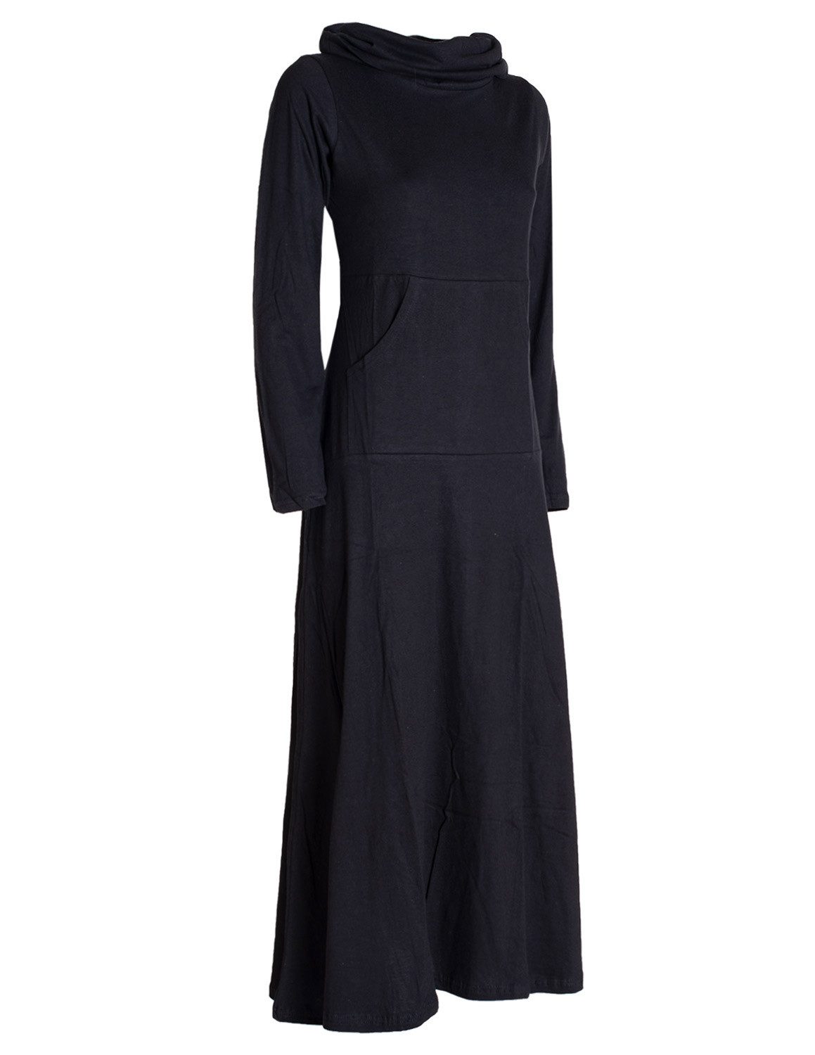 Vishes Maxikleid Damen Maxi-Kleid Baumwolle Casual Rollkragen mit Tasche Alternative Bekleidung, Ethno, Hippie, Retro Style – Bild 5 von 5