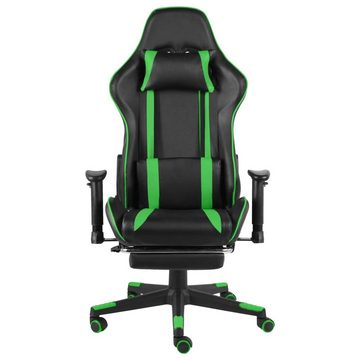 furnicato Gaming-Stuhl mit Fußstütze Drehbar Grün PVC