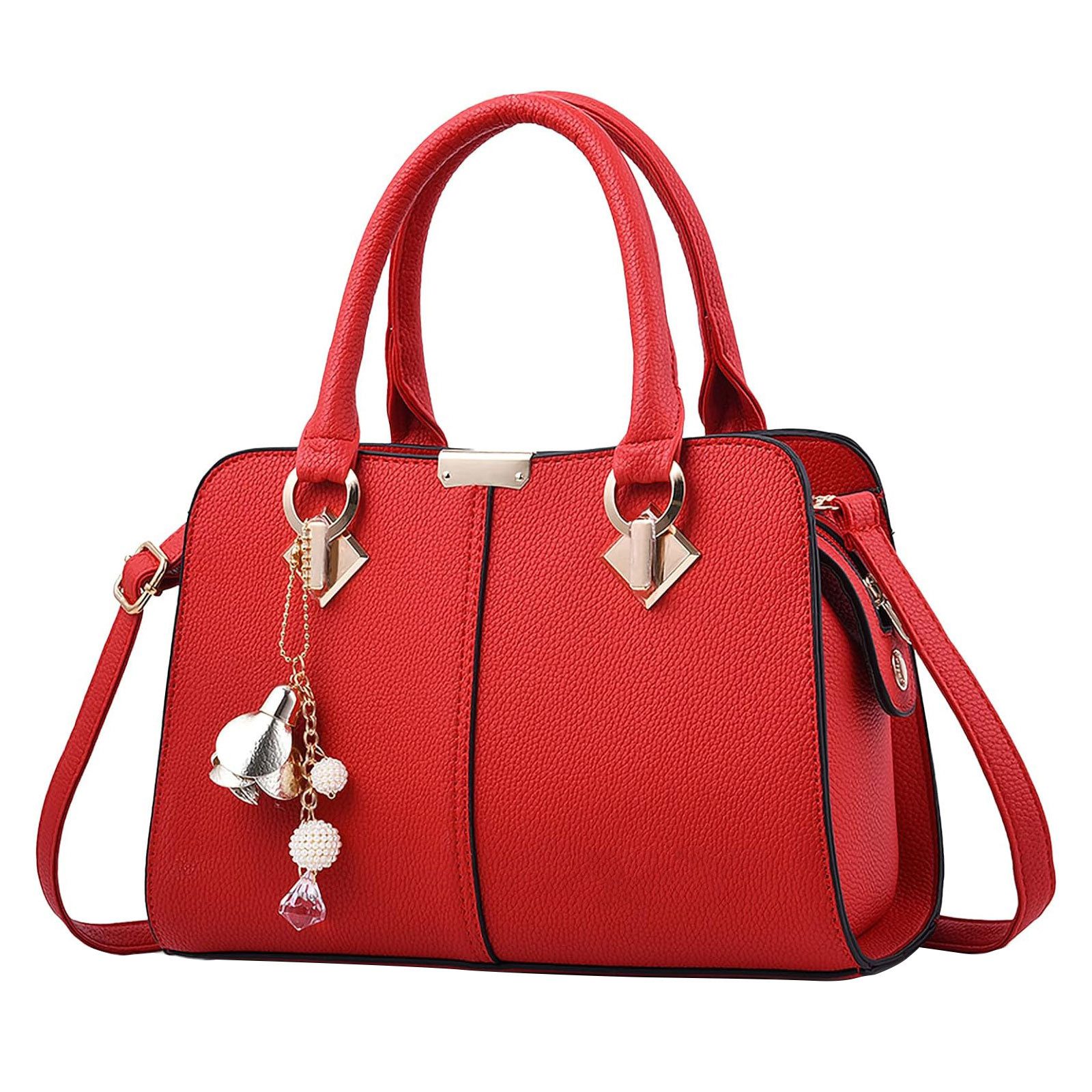OKWISH Henkeltasche Damen Handtasche Umhängetasche Frauen Schulterbeute Freizeittasche (Arbeitstasche Messenger-Tasche Top Griff mit Schultergurt, 1-tlg., Kunstleder, Unitasche, Bürotasche, 28x19x13 cm), für Frau Frauen Jungen Arbeit Business Schule Büro usw