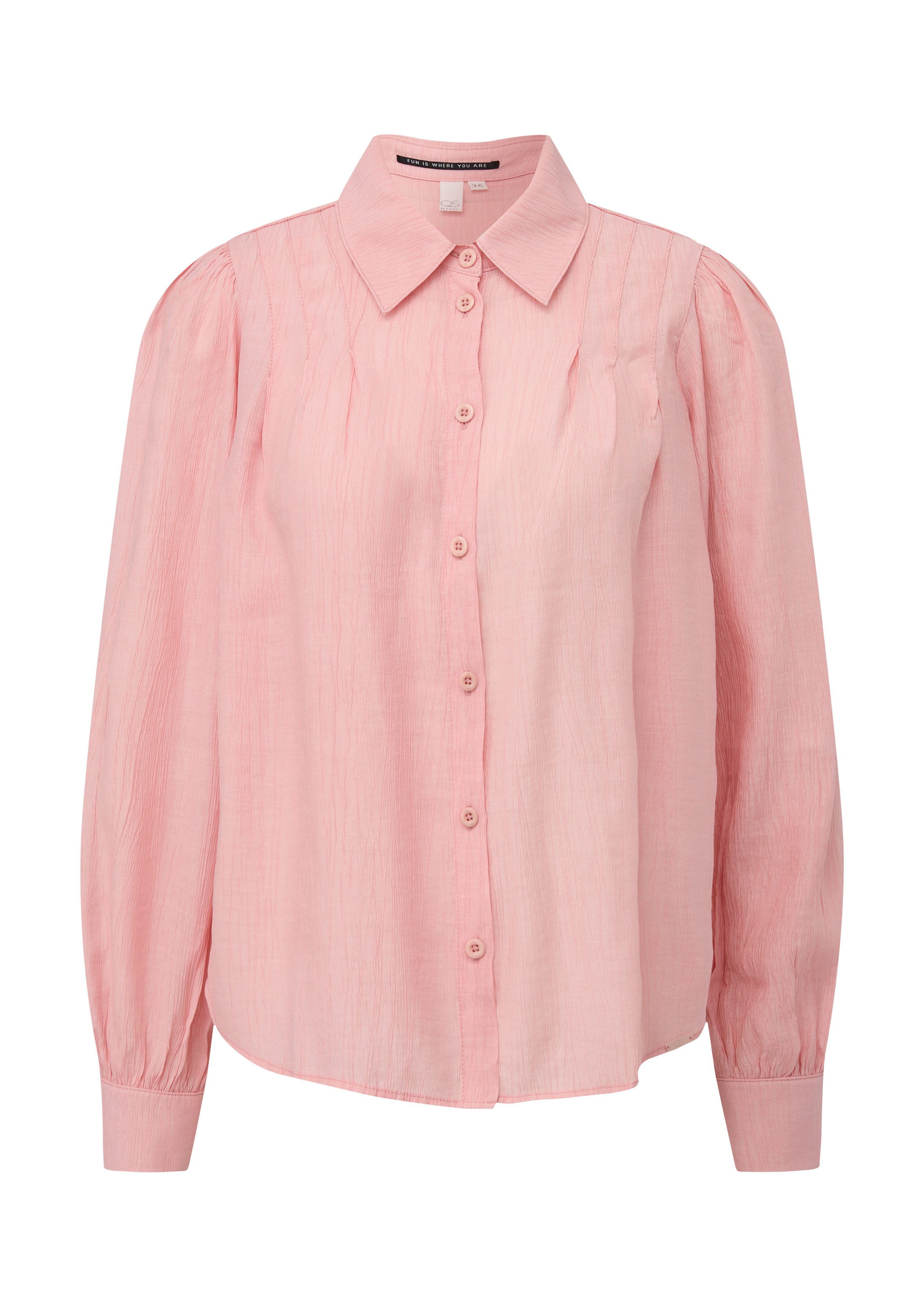 QS Langarmbluse Bluse Bluse mit Raffung