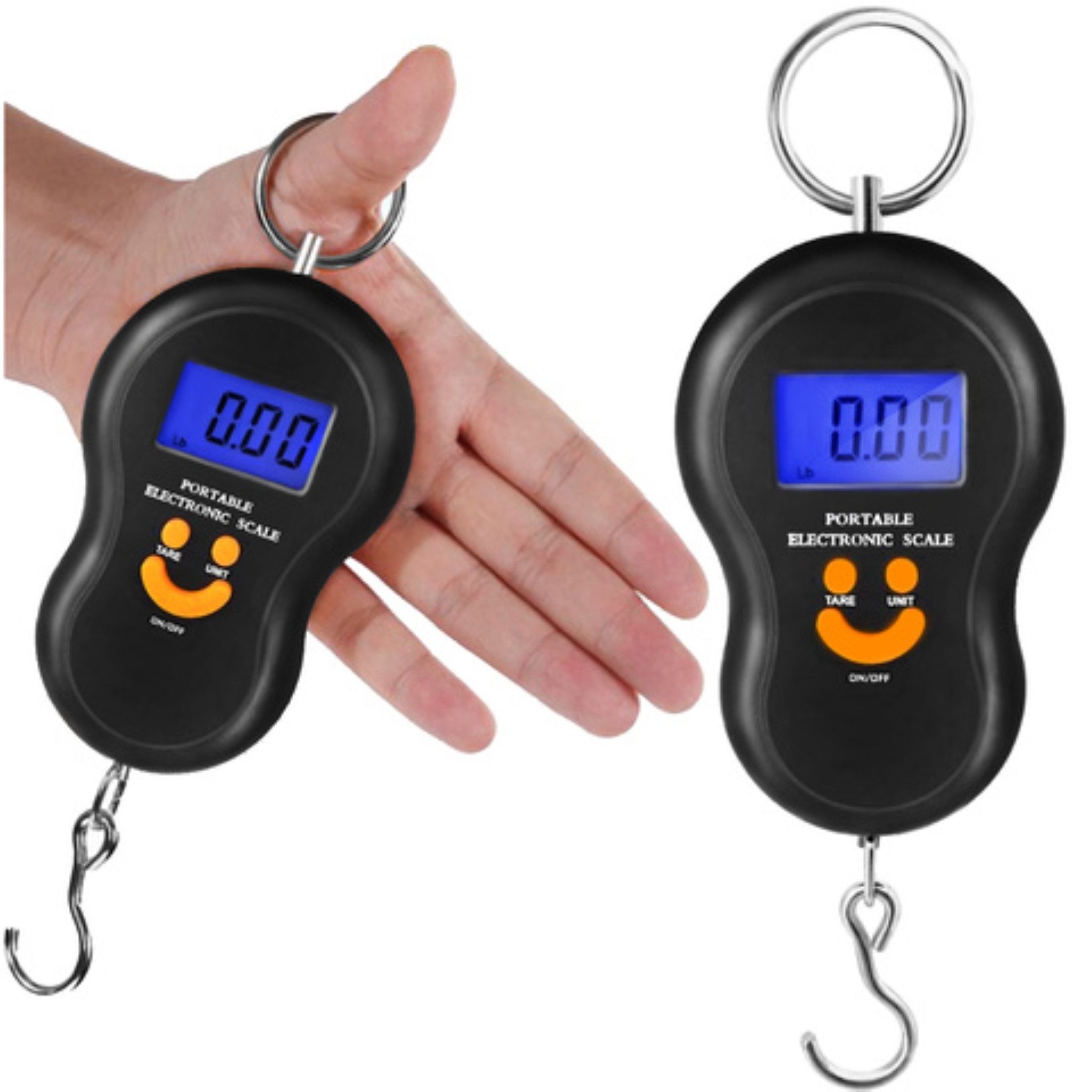 Ruhhy Kofferwaage Digitale Hakenwaage bis 50 kg mit LCD-Display, Tara & Hold-Funktion, Tragkraft 50 kg, (Einzelgerät digitale Hakenwaage mit Einheitenwechsel und HOLD-Funktion), Hakenwaage mit LCD-Display, Tara, HOLD-Funktion, 50 kg Tragkraft