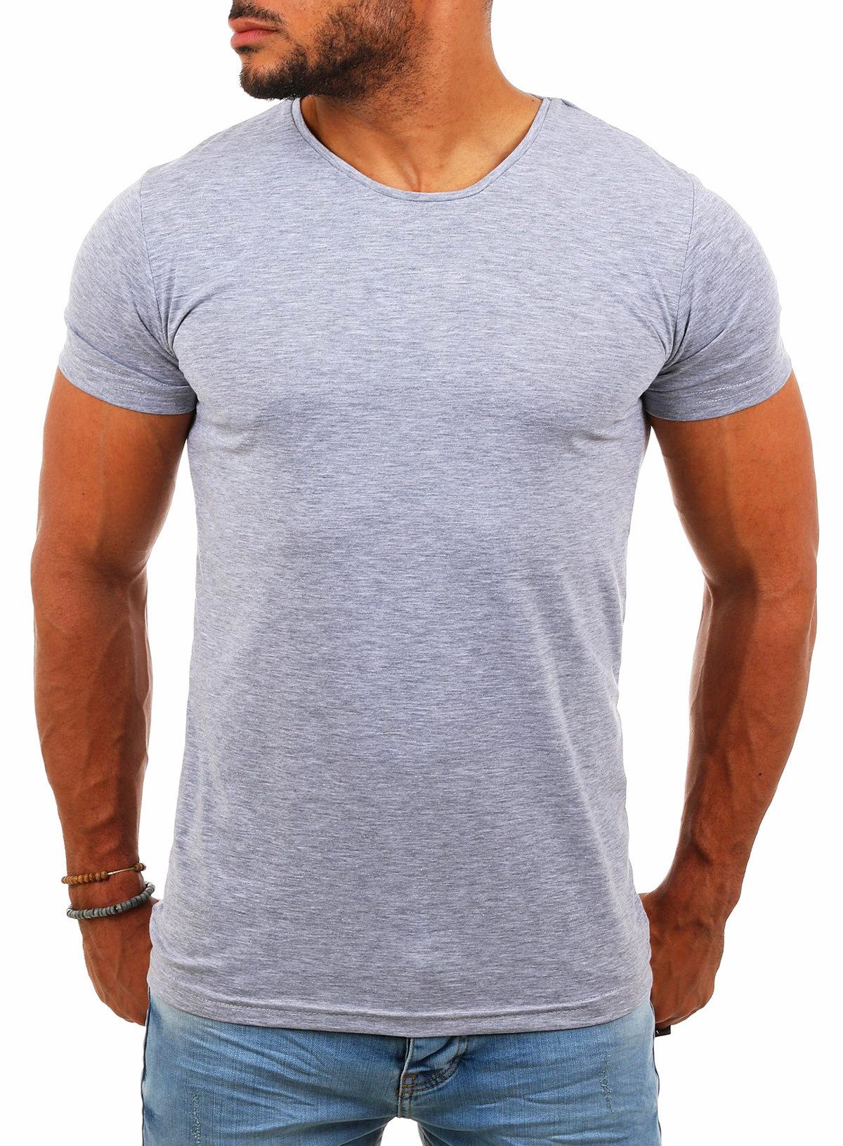 Young & Rich T-Shirt Herren Uni Basic rundhals Ausschnitt Unterziehshirt 1701 Rundhalsauschnitt unifarben kurzarm regular fit
