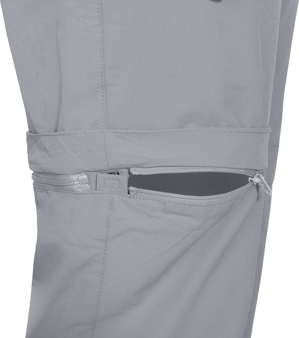 Bergson Outdoorhose VIDAA COMFORT Zipp-Off Damen Wanderhose, leicht, strapazierfähig, Normalgrößen, hellgrau