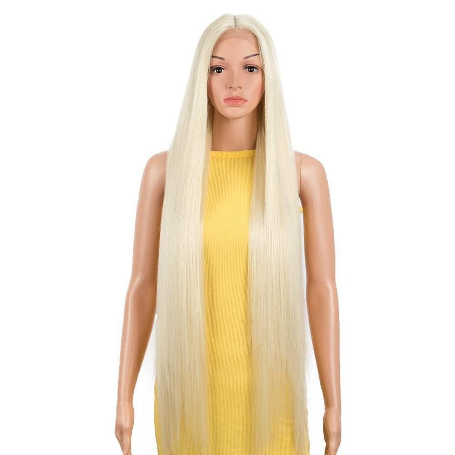 LuxusKollektion Kunsthaarperücke Perücke Lace Front Kunsthaar Damen 95cm 130 Prozent 95 cm Blond