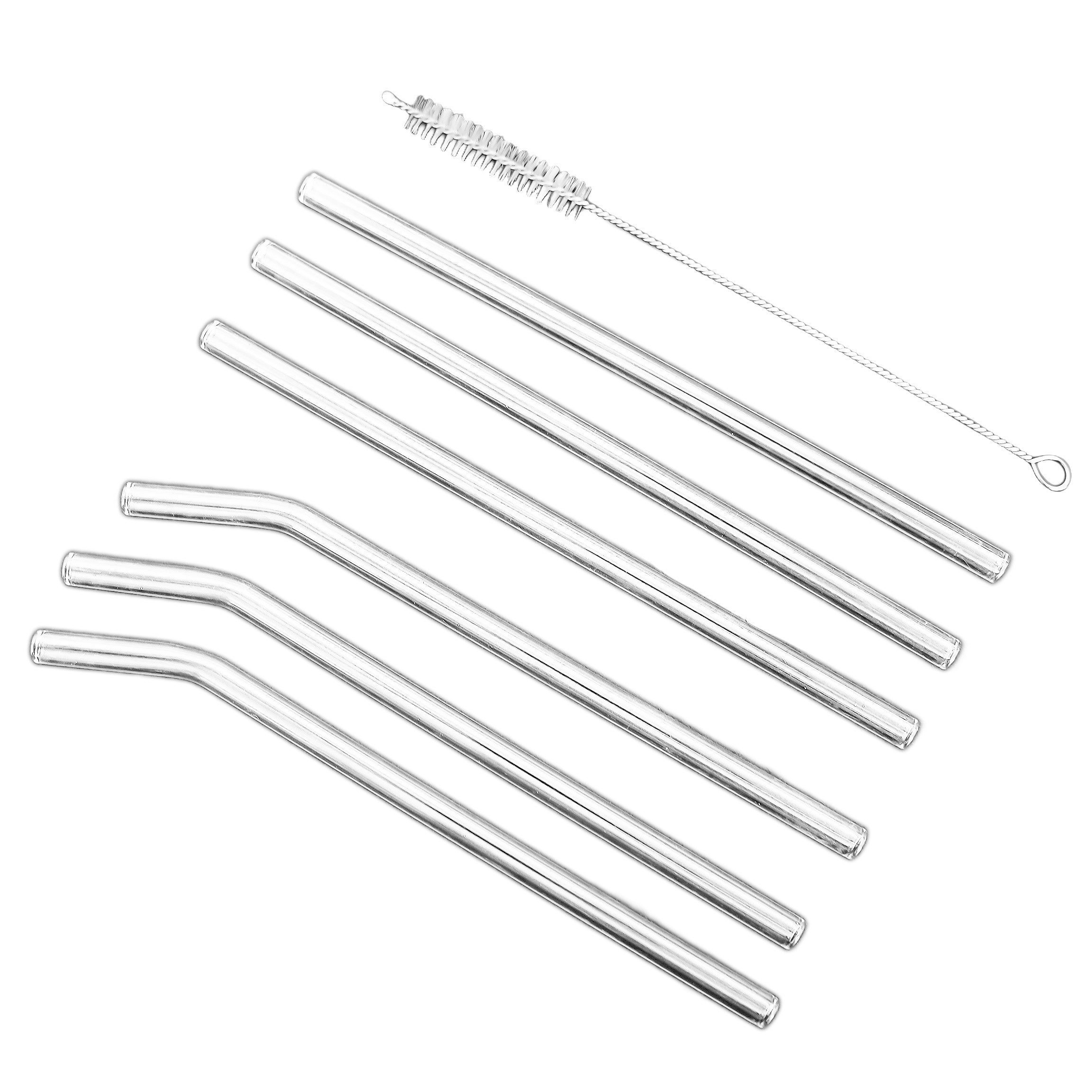 Almina Trinkhalme aus Glas mit Reinigungsbürste, 6er Set Соломкою 20 cm, (6-tlg)