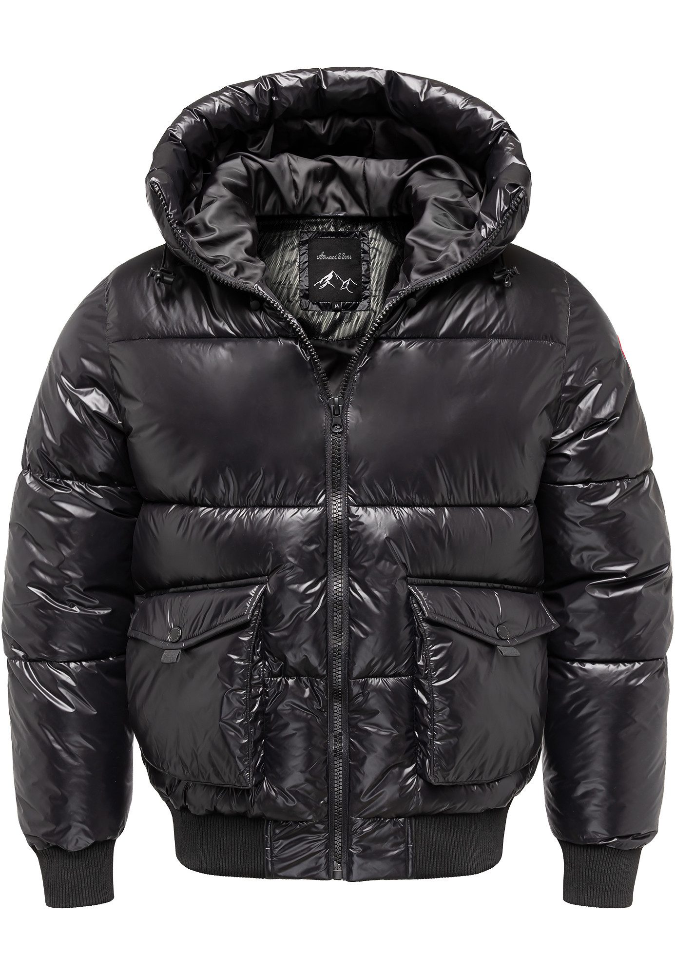 Amaci&Sons Winterjacke LEESBURG Steppjacke Herren Glanz Puffer Winter Jacke für Männer mit Kapuze