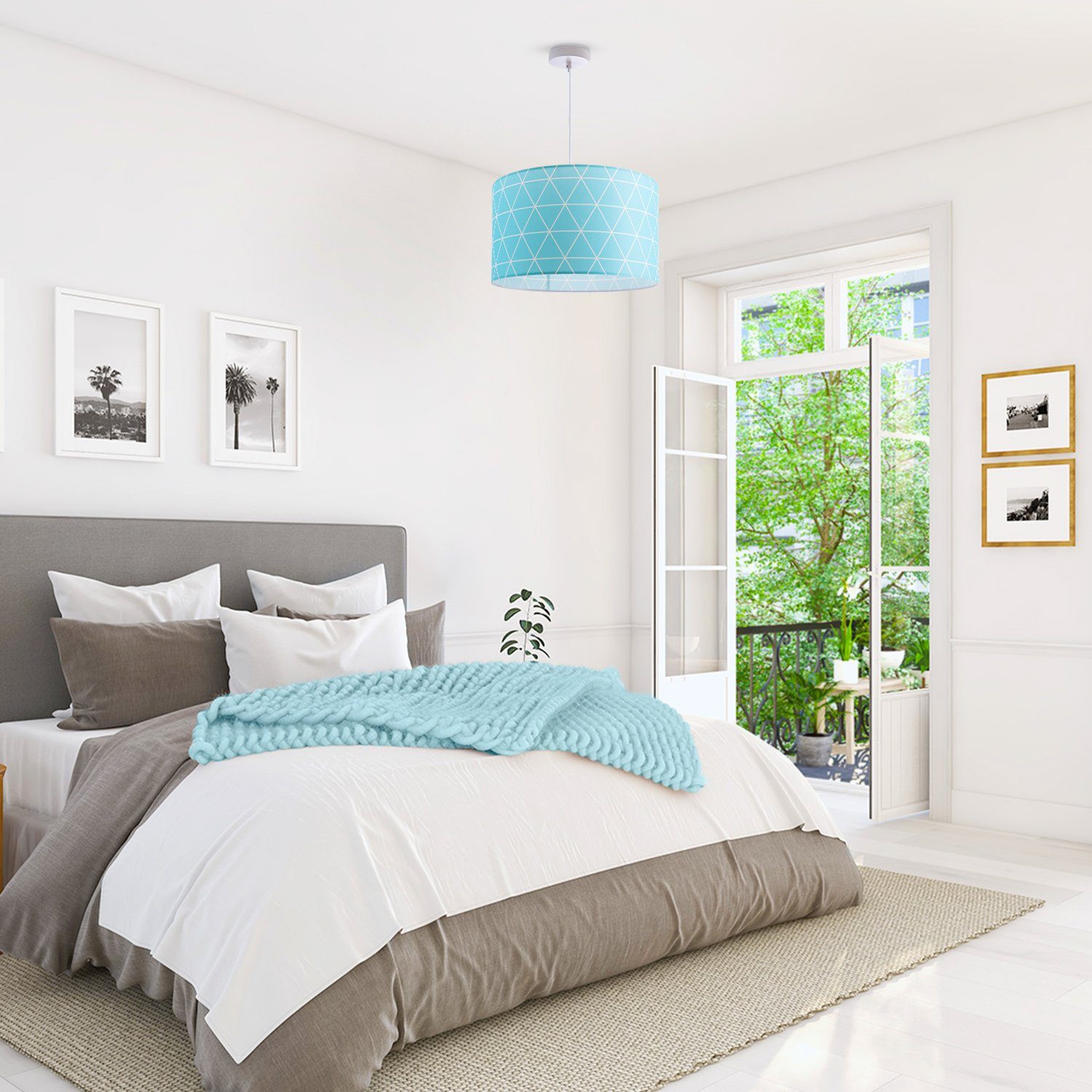 Paco Home Pendelleuchte Stella 401, ohne Leuchtmittel, Deckenlampe Wohnzimmer Schlafzimmer Hängelampe Skandi Rauten E27