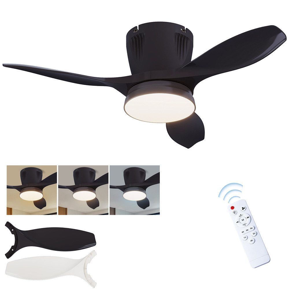 PRIISF LED Deckenleuchte Deckenleuchte Deckenventilator Leuchte Ventilator günstig online kaufen