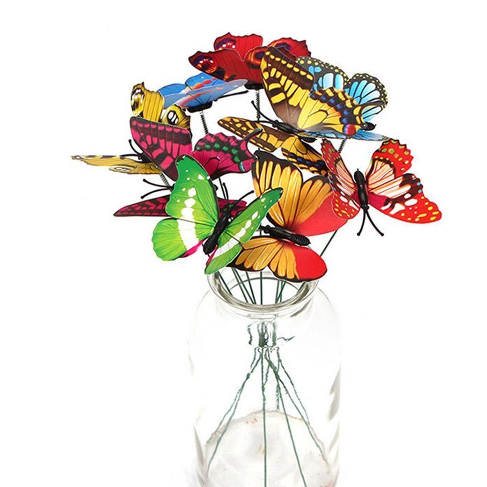 Garten Papierschmetterlinge Stück Schmetterlinge 50 Stangen, Garten Ornamente Papierschmetterlinge LENBEST