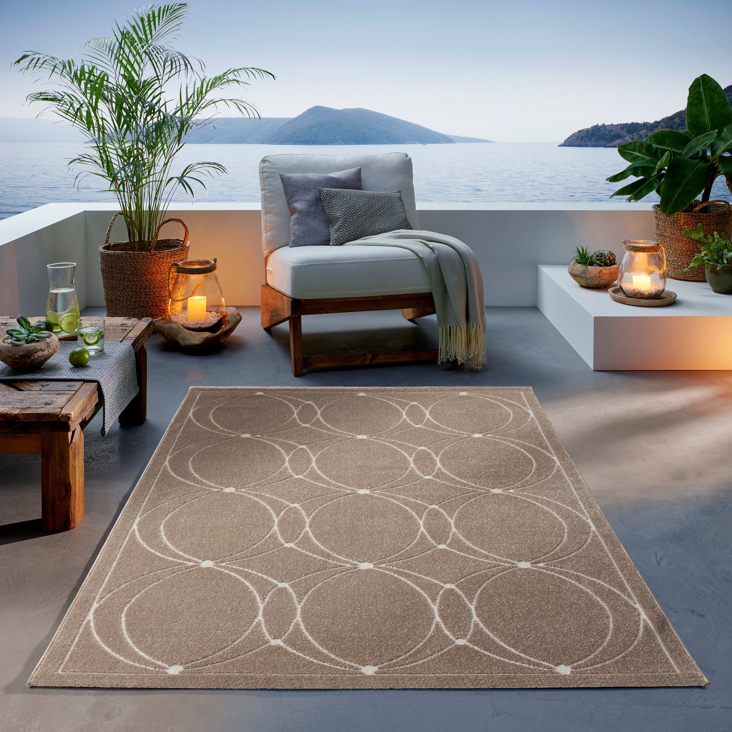 TaCa Home Teppich Outdoor & Indoor Teppich wetterfest waschbar Florentiner günstig online kaufen