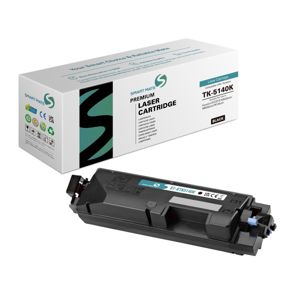 SmartMate Tonerpatrone 1T02NR0NL0 (TK-5140K) Schwarz Toner kompatibel mit Kyocera ECOSYS M603, (1-St)