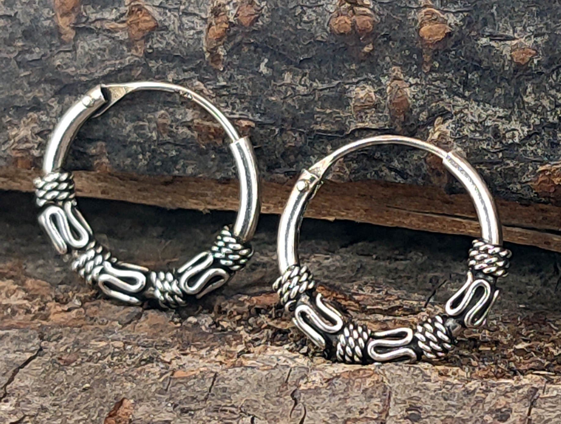 Kreolen Ohr Paarpreis Bali Creole Ohrringe Leather Sterling Kiss of Ohrring-Set Silber 925