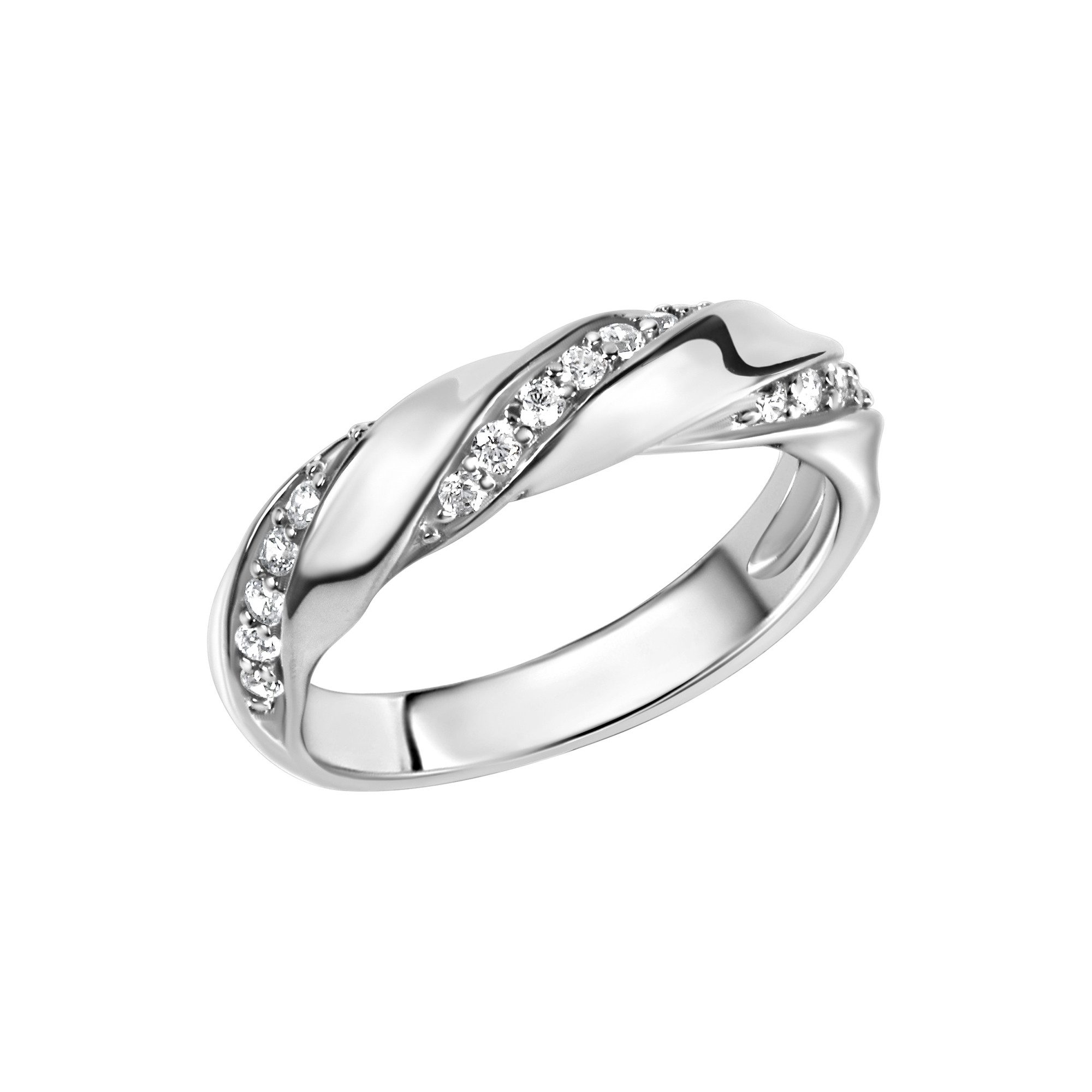 Zeeme Fingerring Silber 925 rhodiniert mit Zirkonia weiß günstig online kaufen