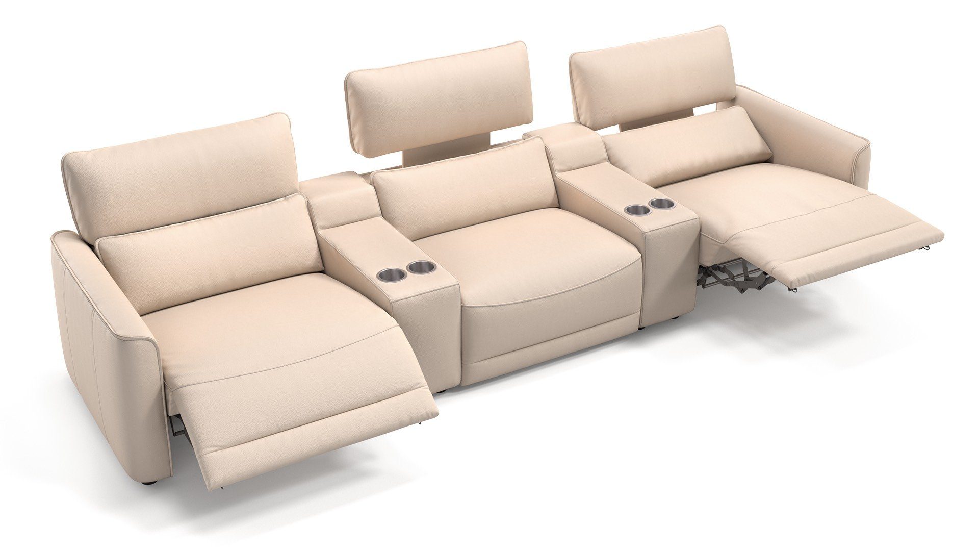 Sofanella 3-Sitzer Leder GALA, Heimkinosofa, Kinocouch, Funktionssofa, Kinosofa, Leder Sofas