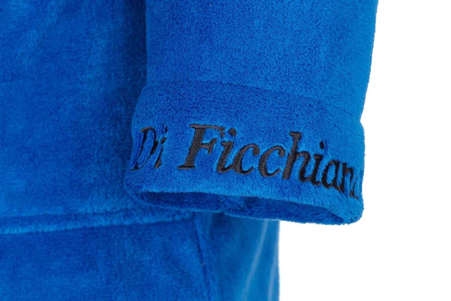 Di Ficchiano Bademantel Di Ficchiano Herren Bademantel MONZA mit Kapuze, wadenlang, Polyester, Weitenverstellung, Bindegürtel
