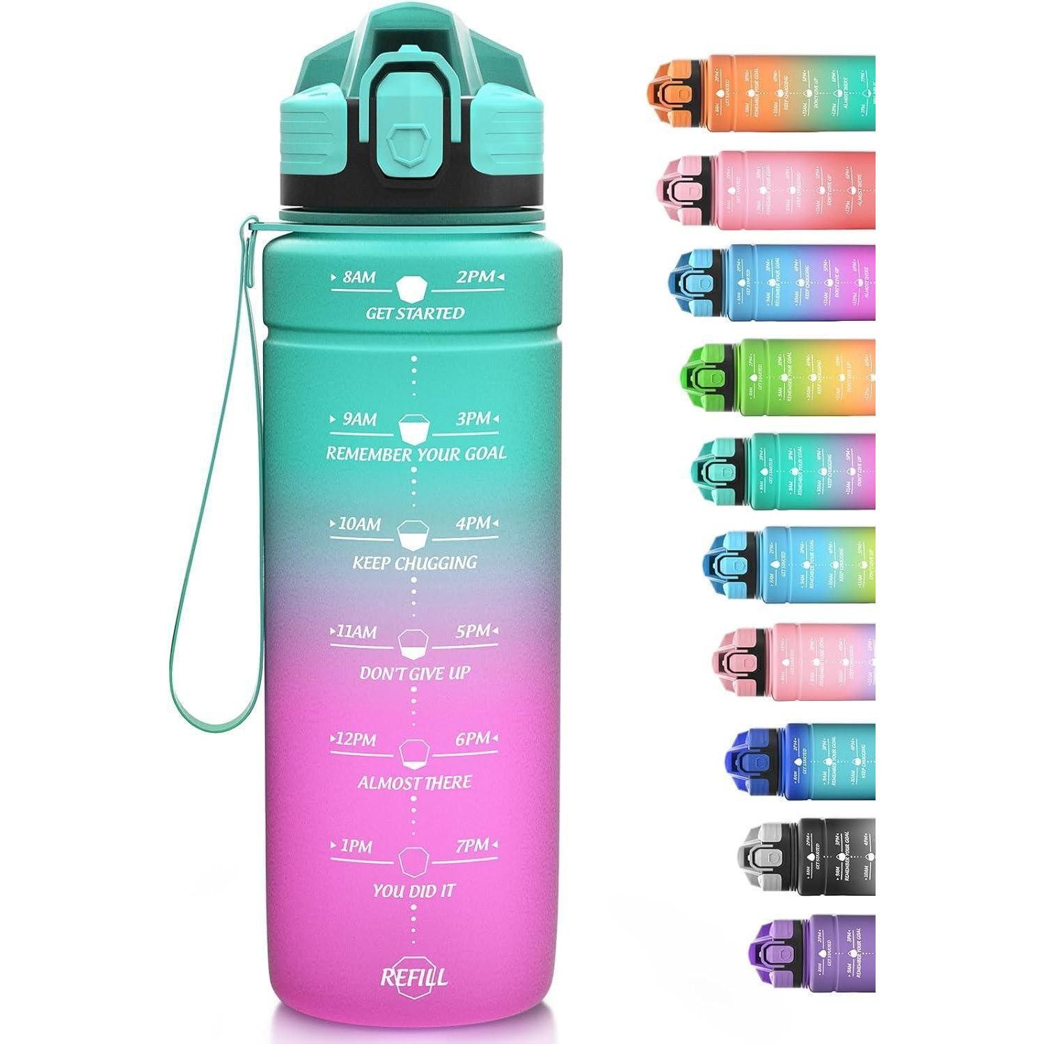 Trinkflasche Trinkflasche 500ml Kinder Auslaufsicher 17oz-emeraldpurple 500 ml