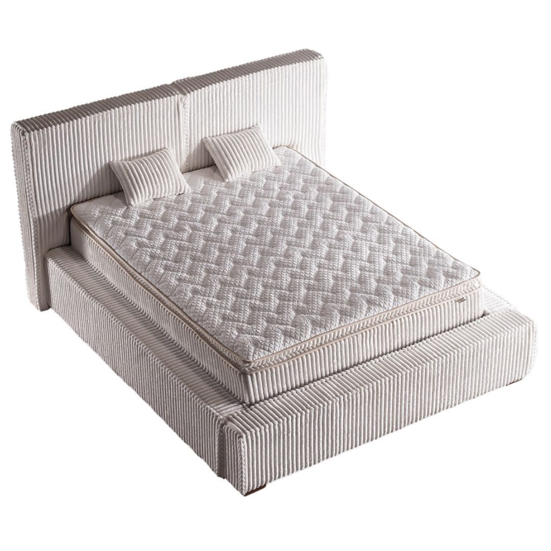 Villa Möbel Boxspringbett Rodos (Bett), XXL-Bettkasten mit Gasdruckfedern  mühelos & geräumig