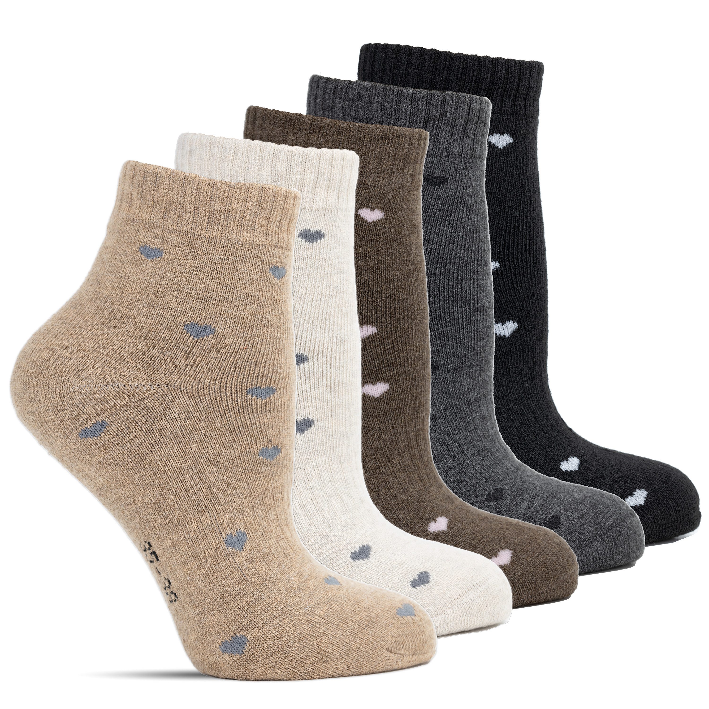 Frostfighter Thermosocken Damen Wintersocken (10-Paar) warme, weiche, dicke gefütterte Socken